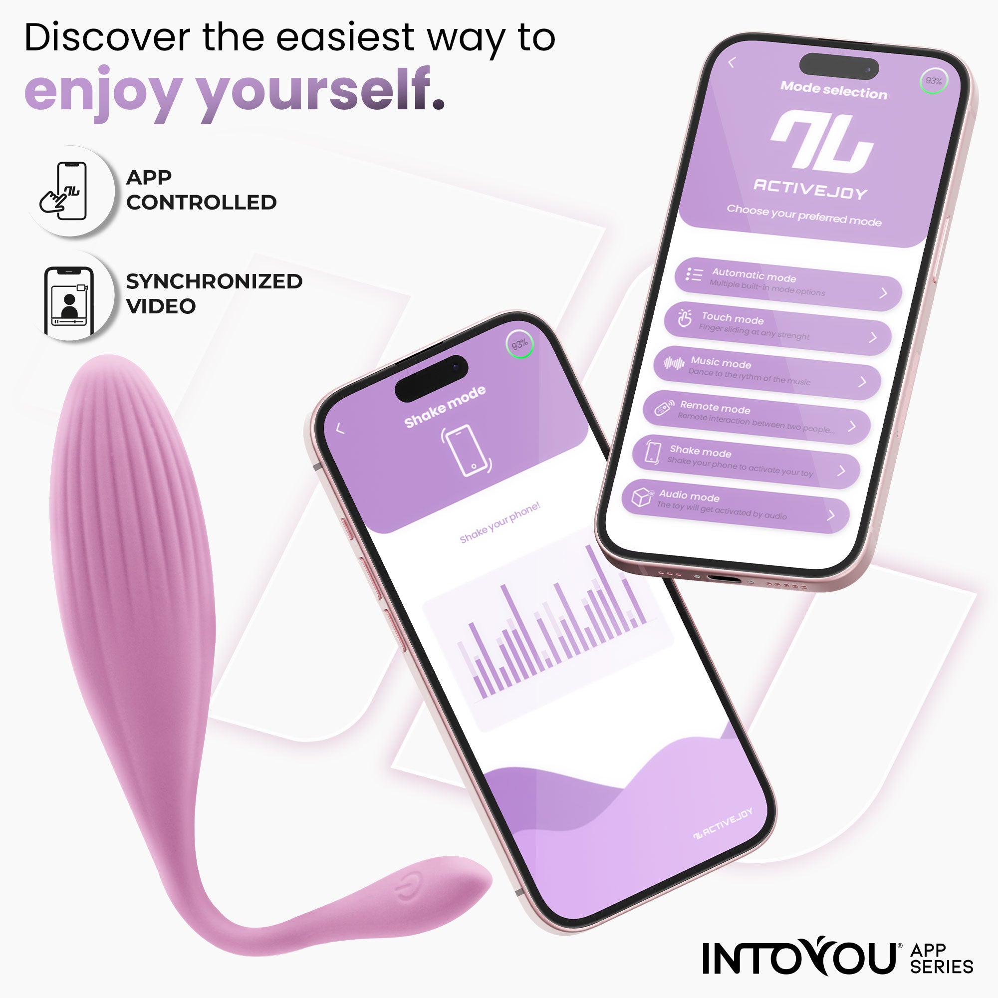 INTOYOU uovo vibrante viola rotazione sfere con app
