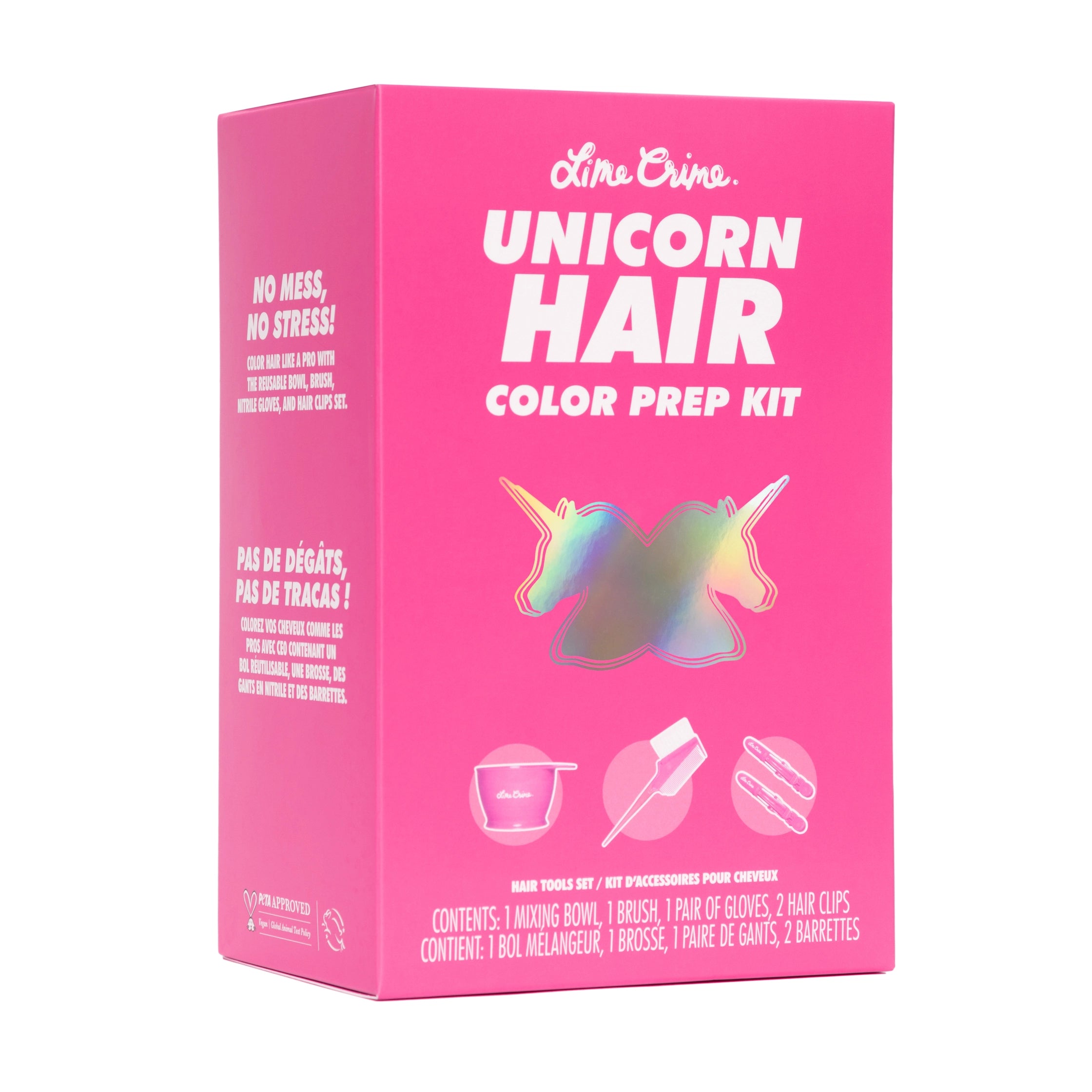 Lime Crime Hair Kits Unicorn Prep Kit ciotola pennello 5 pz