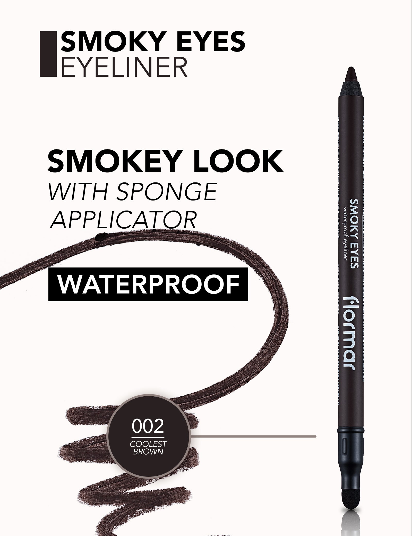 Pretty by Flormar Smoky Eyes eyeliner waterproof 001 Carbon Black