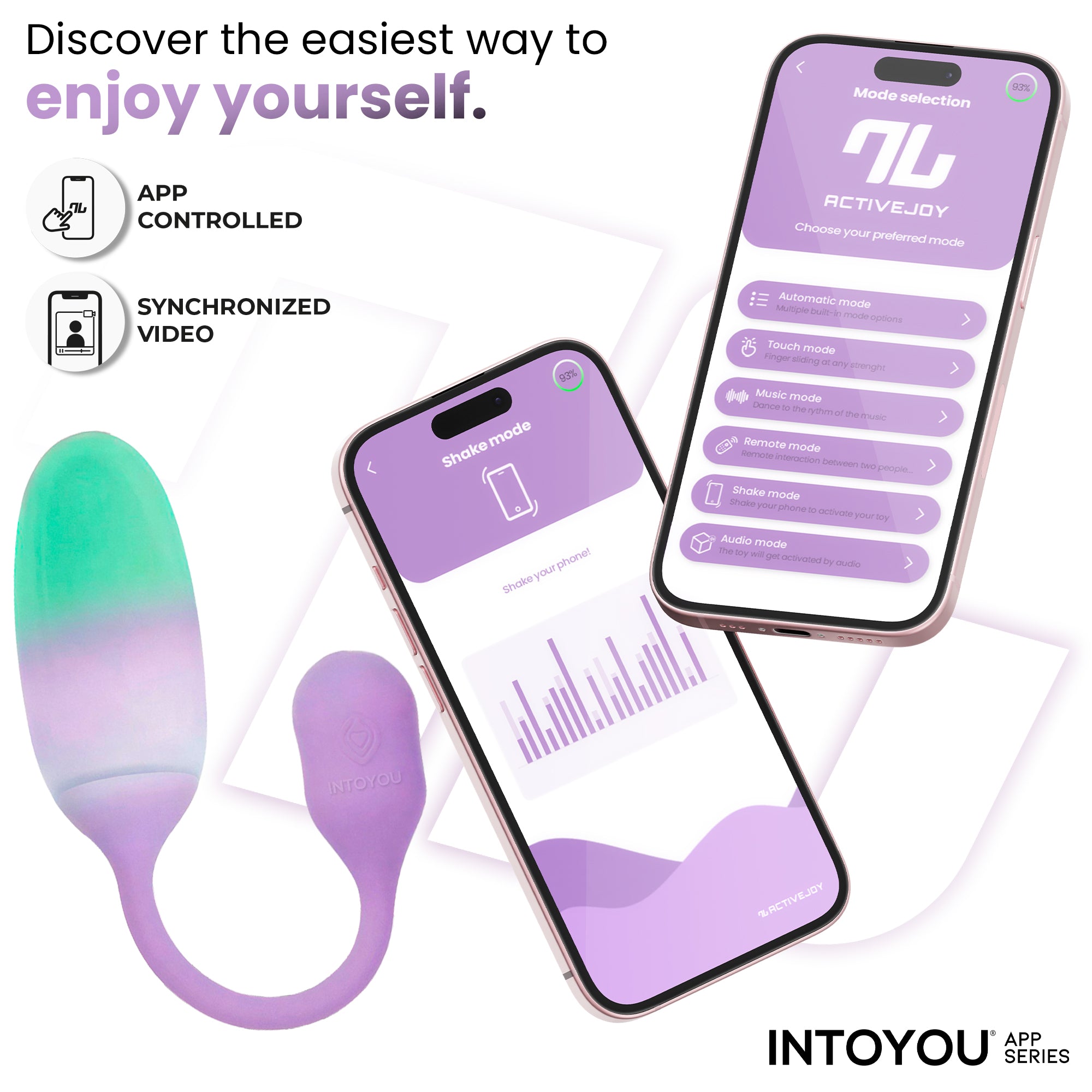 INTOYOU NexEgg uovo vibrante app lilla pistacchio 10 modi