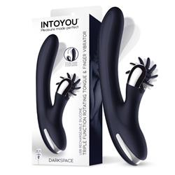 INTOYOU Darkspace Vibratore Lingue Rotanti Blu