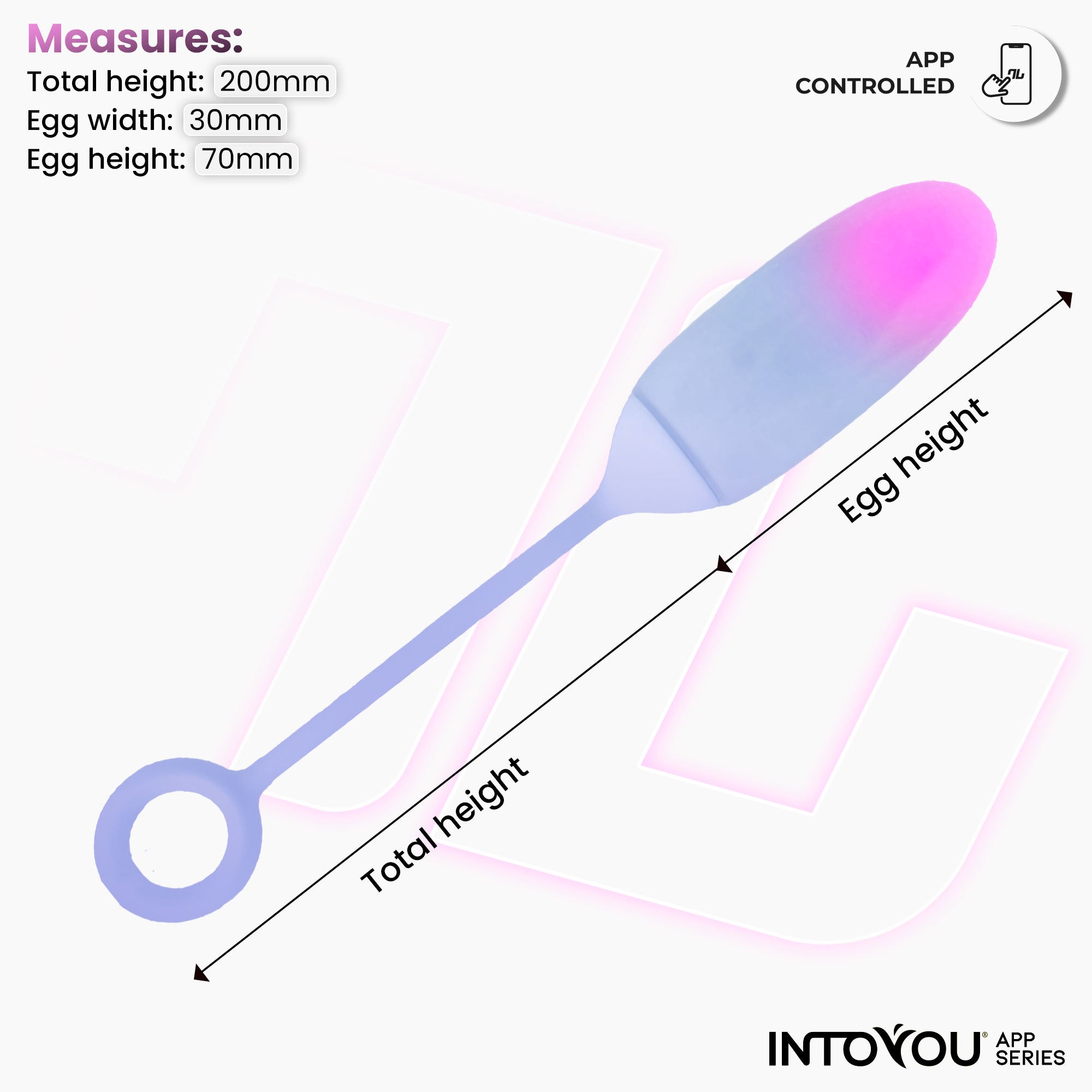 INTOYOU Uovo vibrante con app rosa blu silicone 10 modi