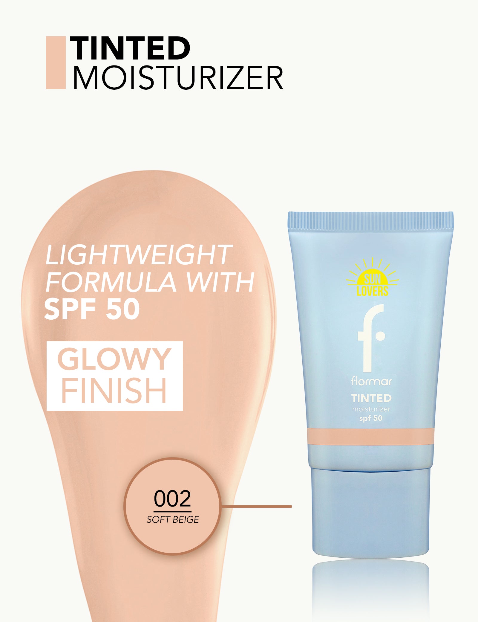 Pretty by Flormar Tinted Moisturizer Spf50 002 Soft Beige solare