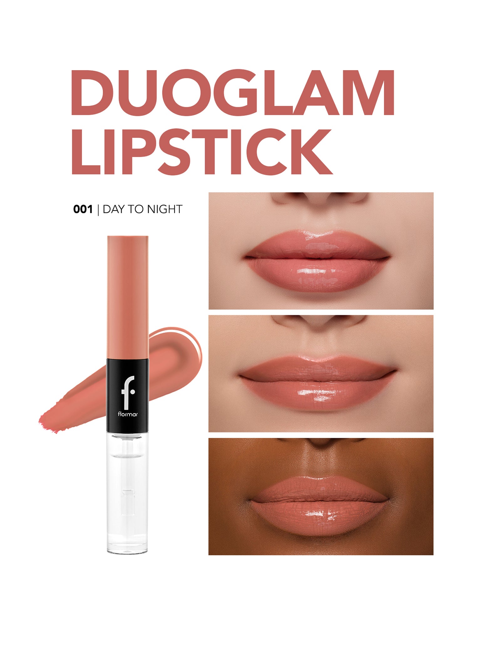 Pretty by Flormar Duoglam Lipstick rossetto liquido 001 Day to Night