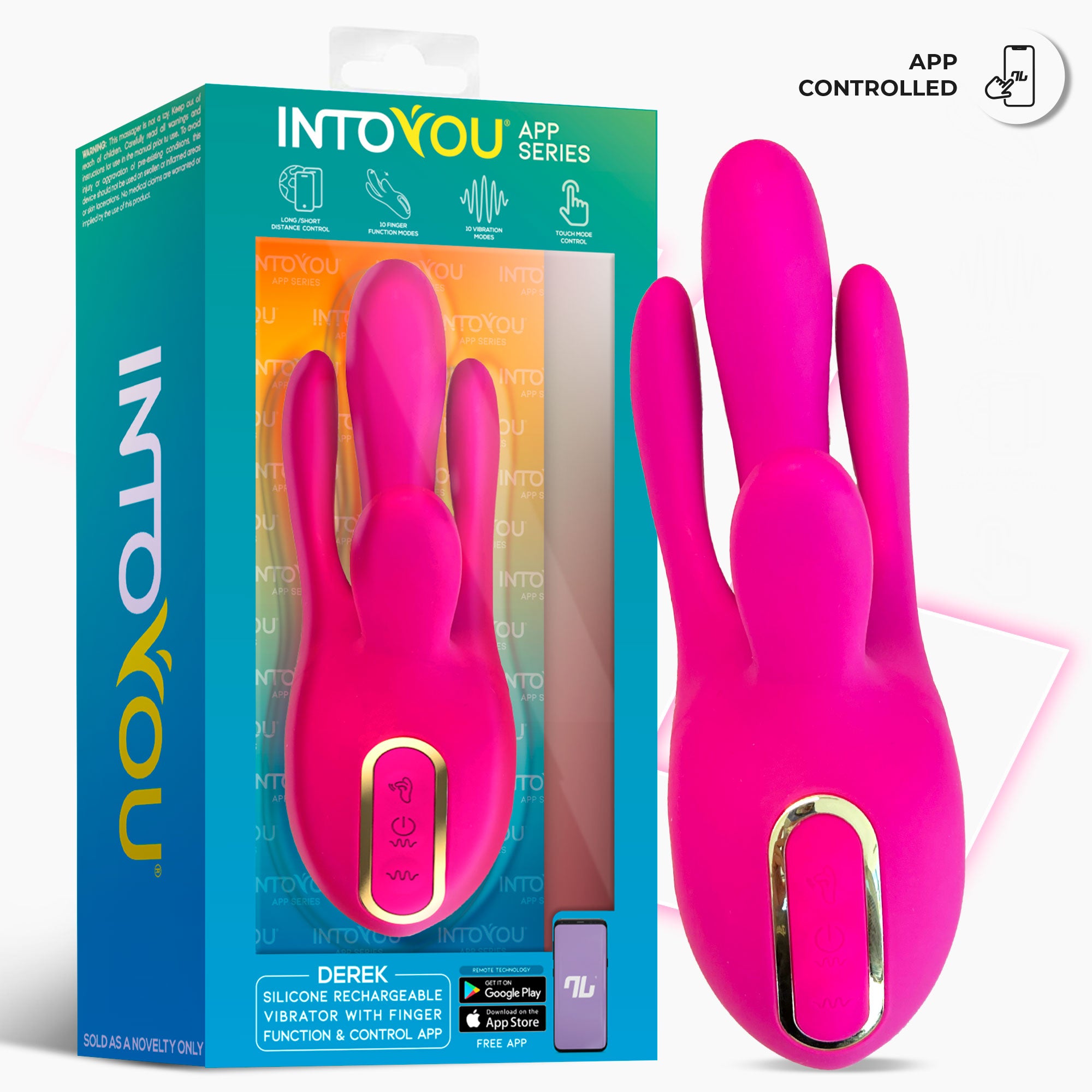 INTOYOU Derek vibratore Finger punto G con app 4 bracci