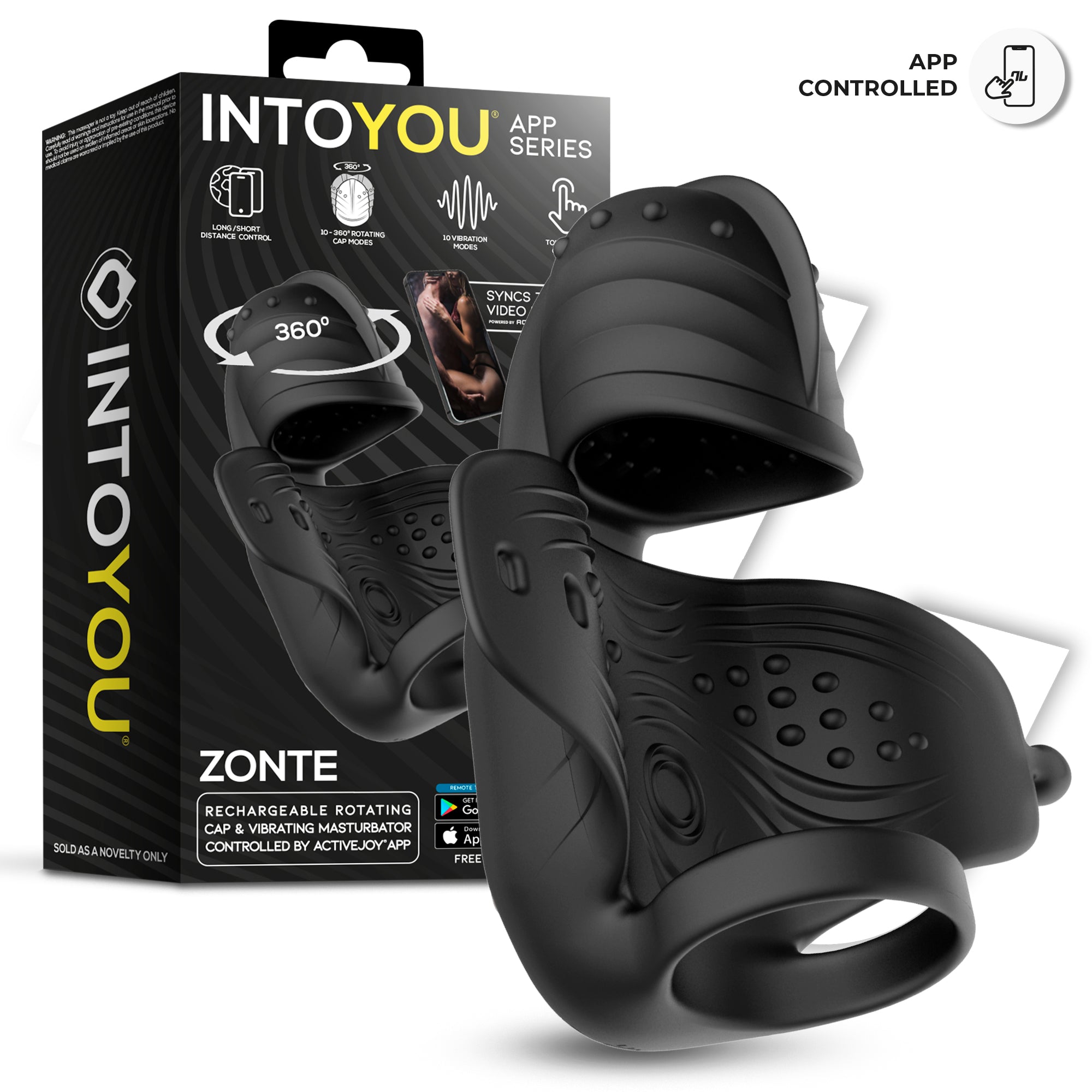 INTOYOU Zonte masturbatore rotazione app 360° 13,9 cm