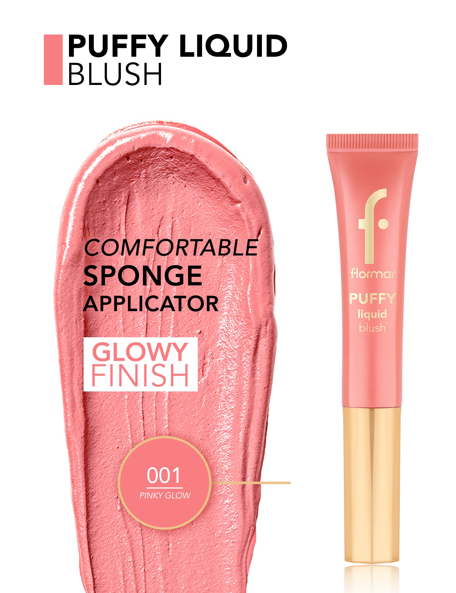 Pretty Puffy 001 Pinky Glow blush liquido luminoso