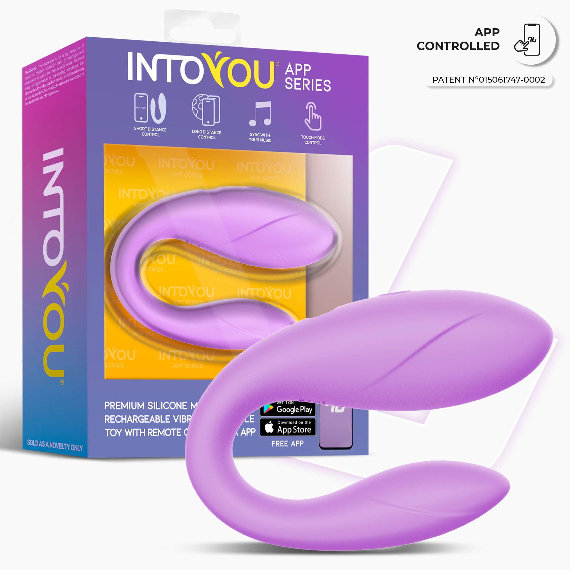 INTOYOU Per Coppie Vibratore a U Lavanda APP