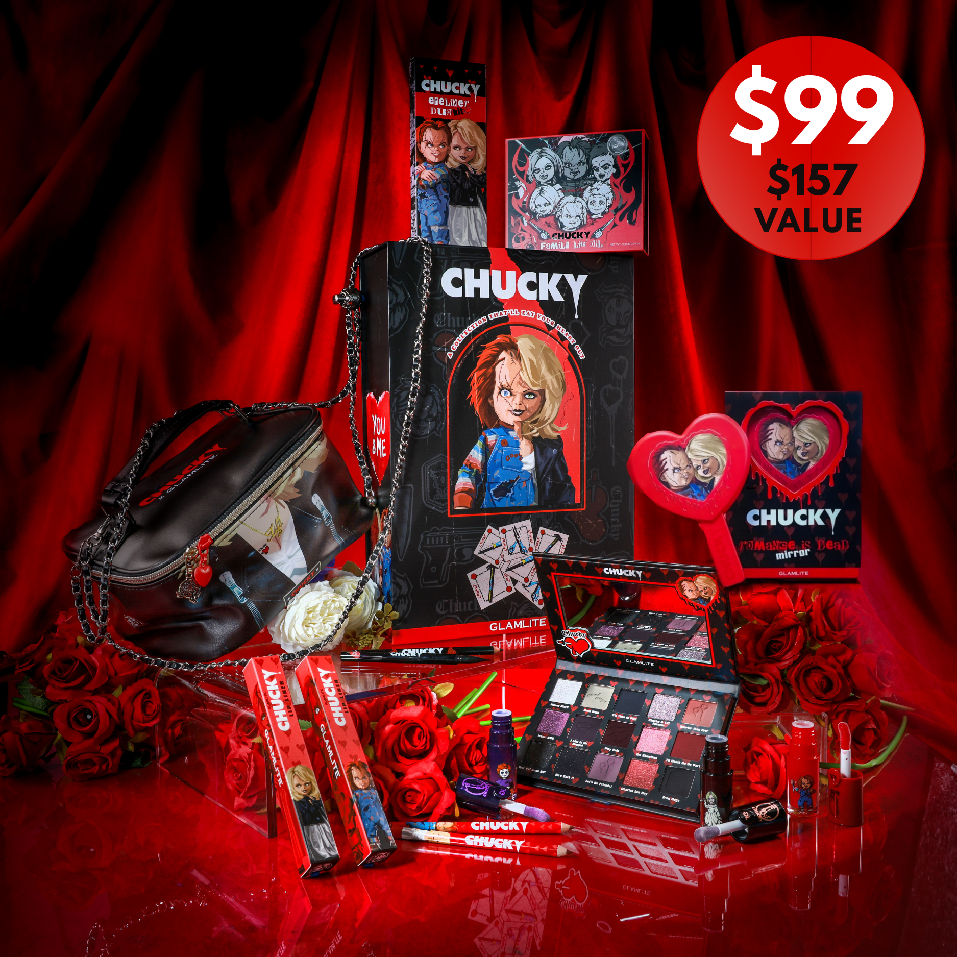 Glamlite Chucky Crazy In Love bundle trucco palette 8 pezzi