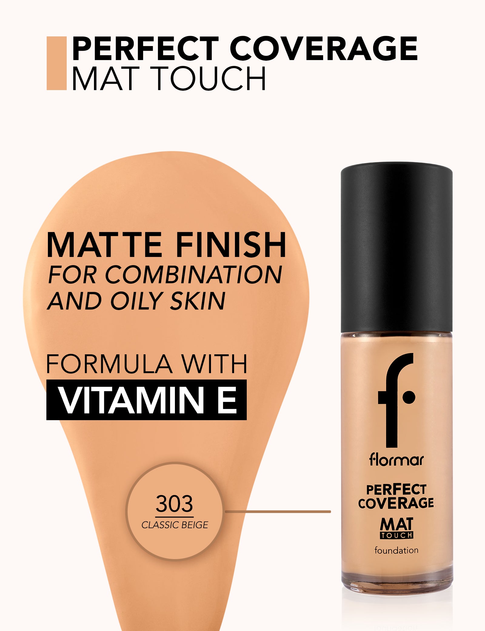Pretty by Flormar Mat Touch fondotinta opaco 301 SFT Beige