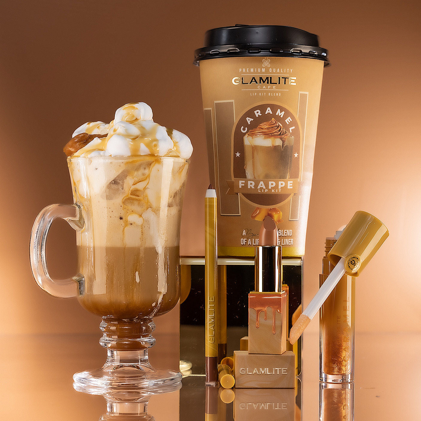 Glamlite Caramel Frappe Lip Kit kit labbra vitamina E