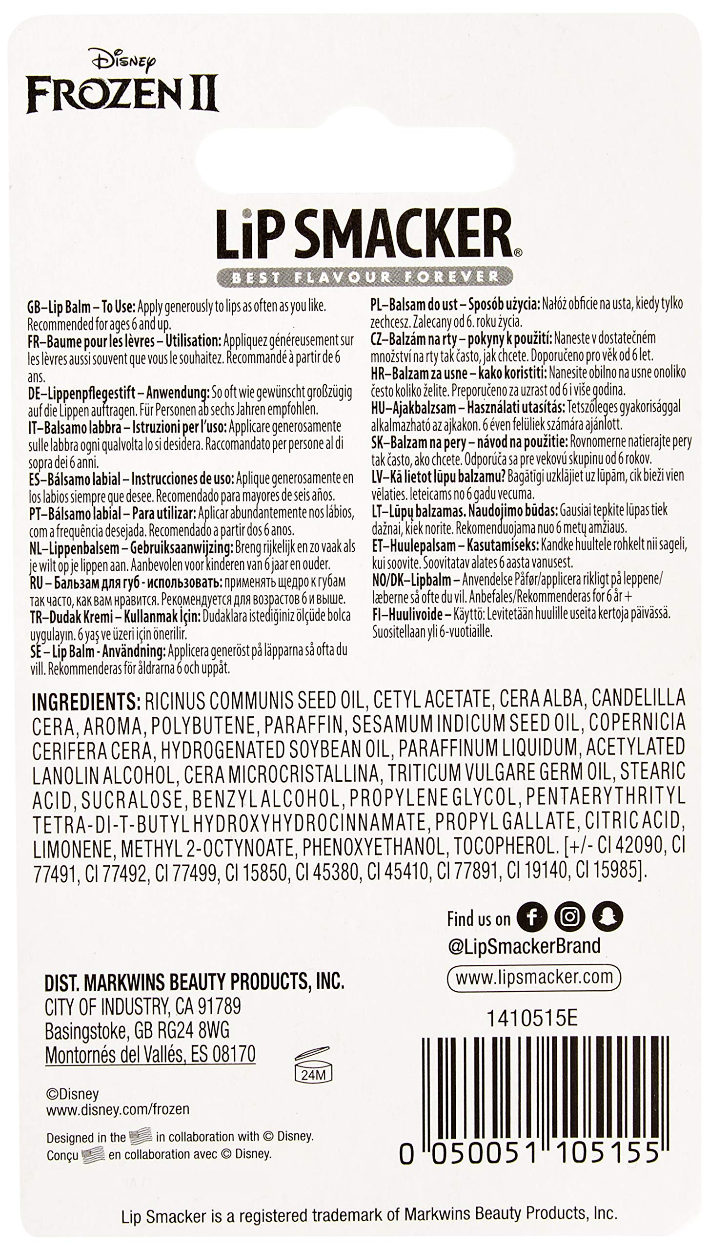 Lip Smacker Disney burrocacao Anna frutti di bosco singolo