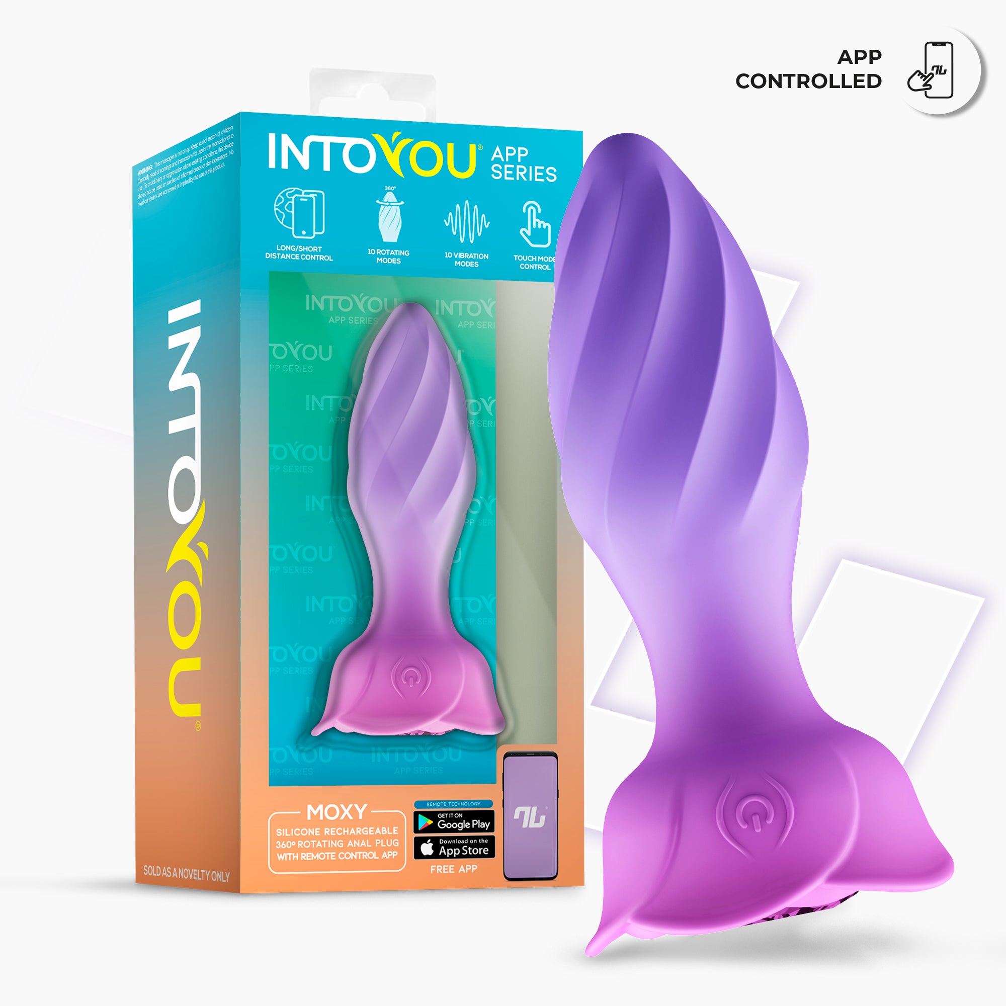 INTOYOU Moxy plug anale rotante 360° app silicone