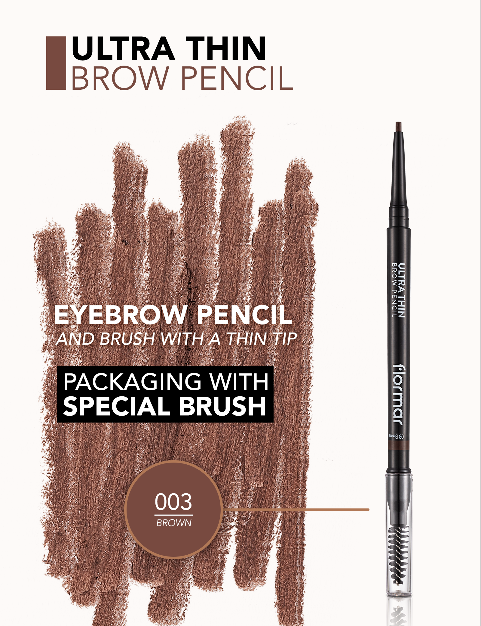 Pretty by Flormar Eyebrows Ultra Thin Brow Pencil matita sopracciglia 04 Dark Brown