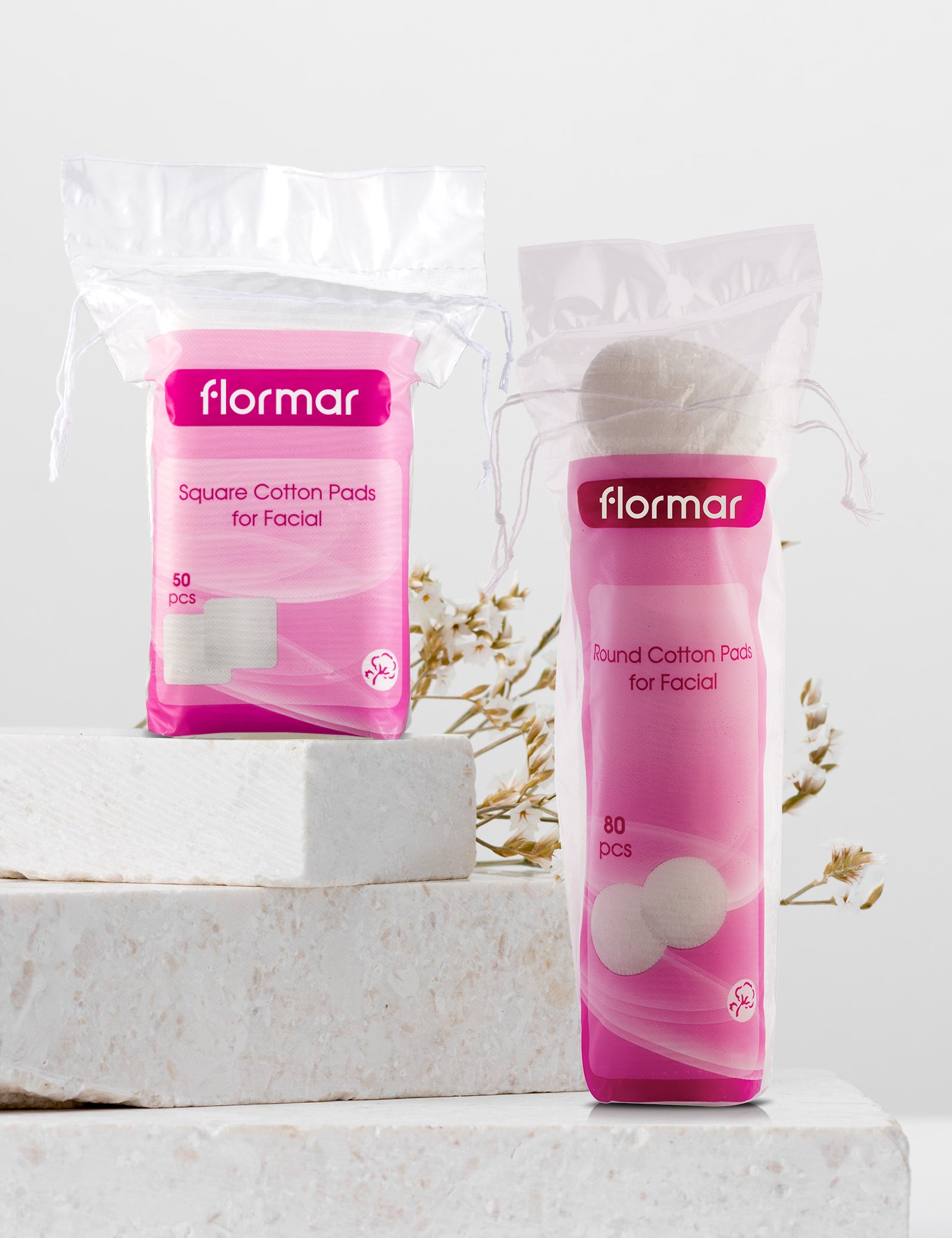 Pretty by Flormar Square Cotton Pads dischetti struccanti quadrati viso