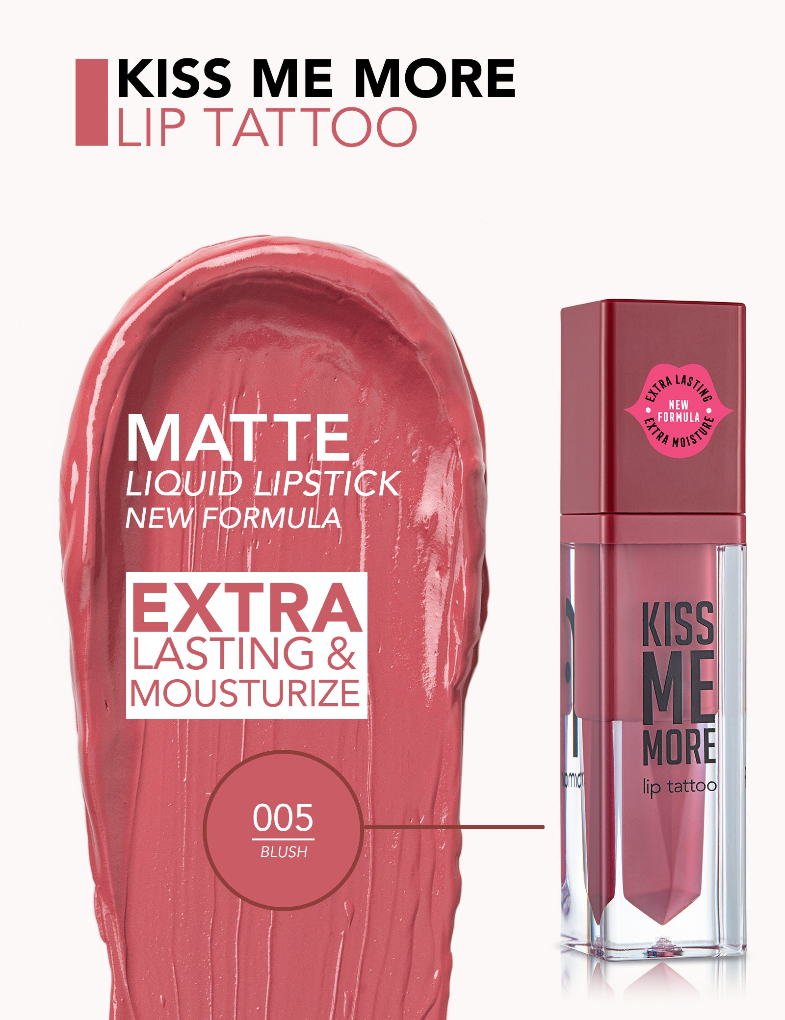 Pretty by Flormar Kiss Me More tinta labbra 007 Rosa opaca