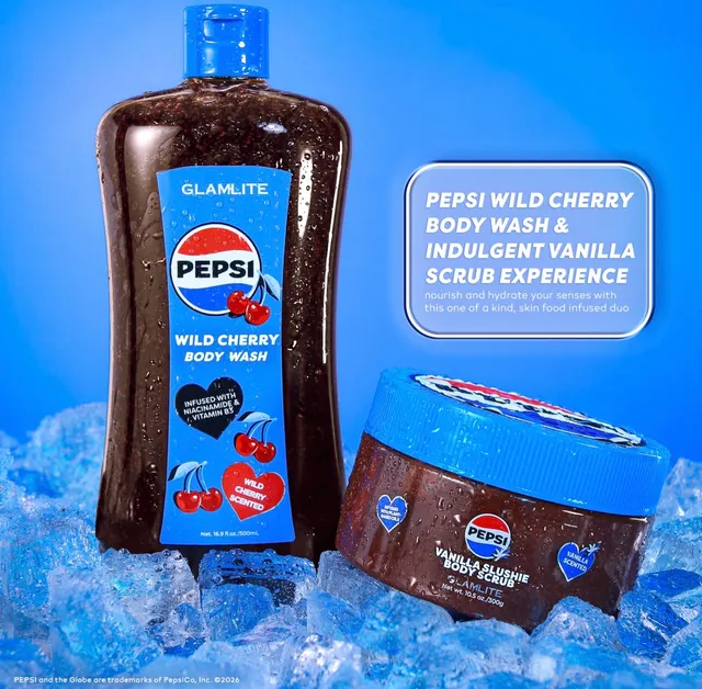 Glamlite Pepsi Vanilla bagnoschiuma scrub corpo bundle vaniglia
