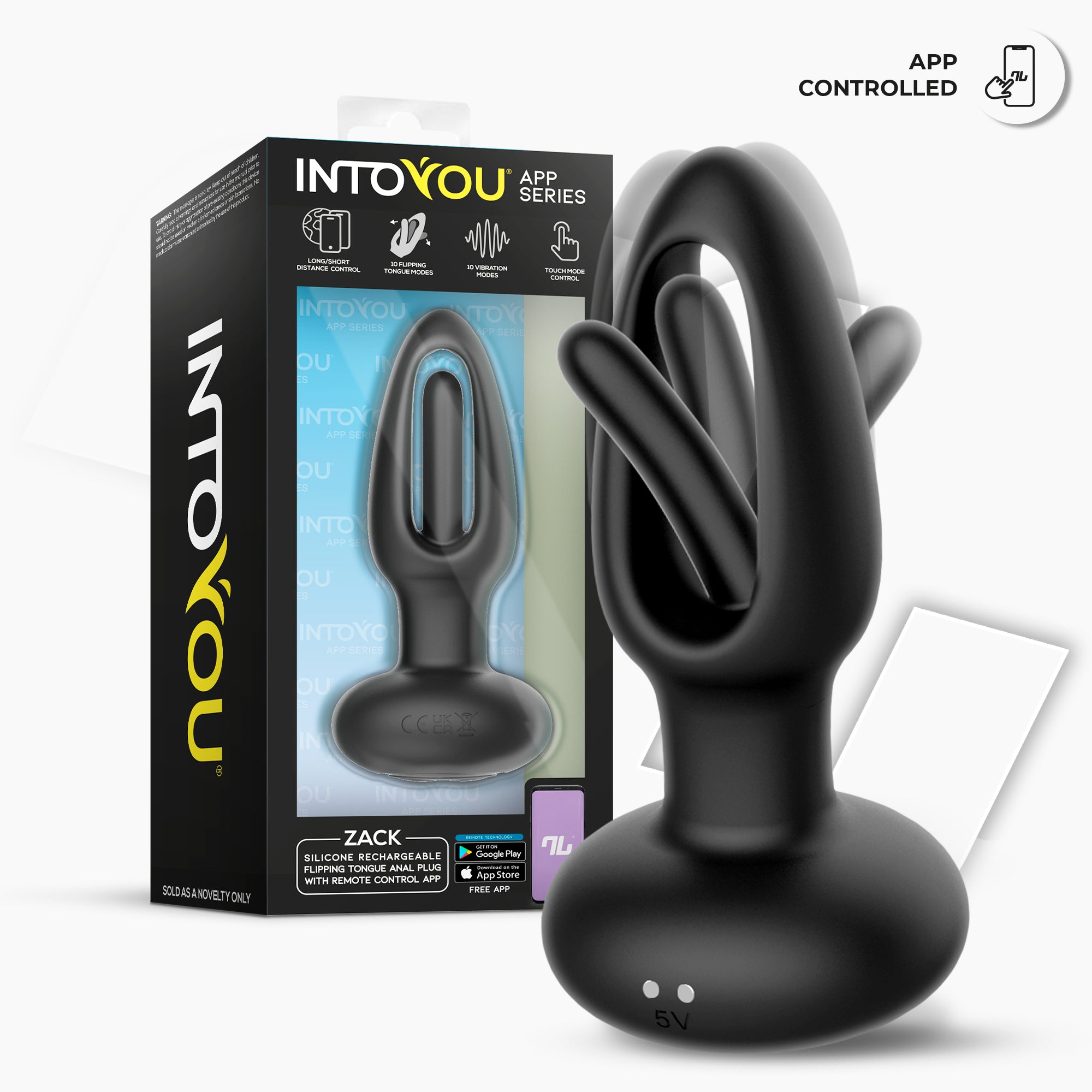INTOYOU Anale Zack plug anale vibrante flipping app