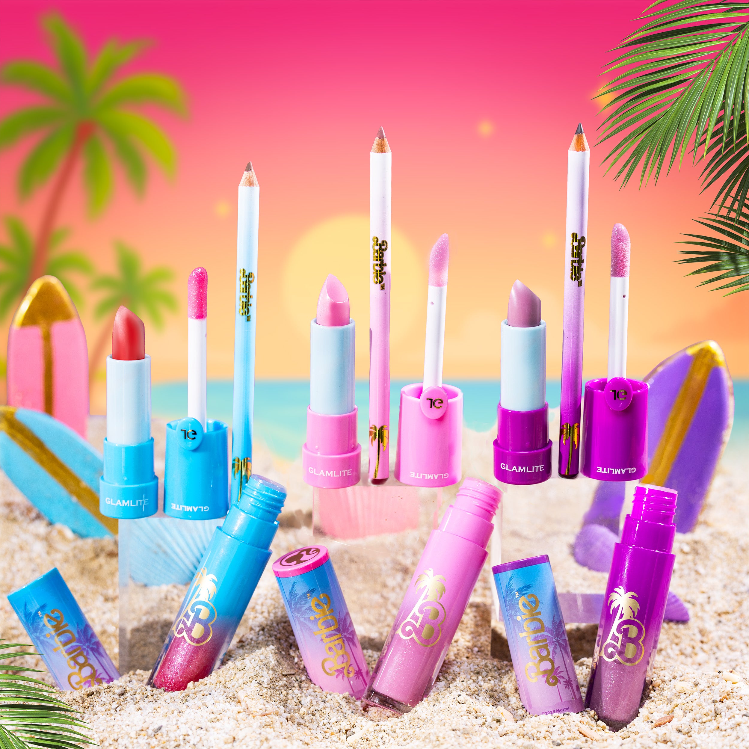 Glamlite Barbie Dream Life set labbra 3 lip kit colore pieno
