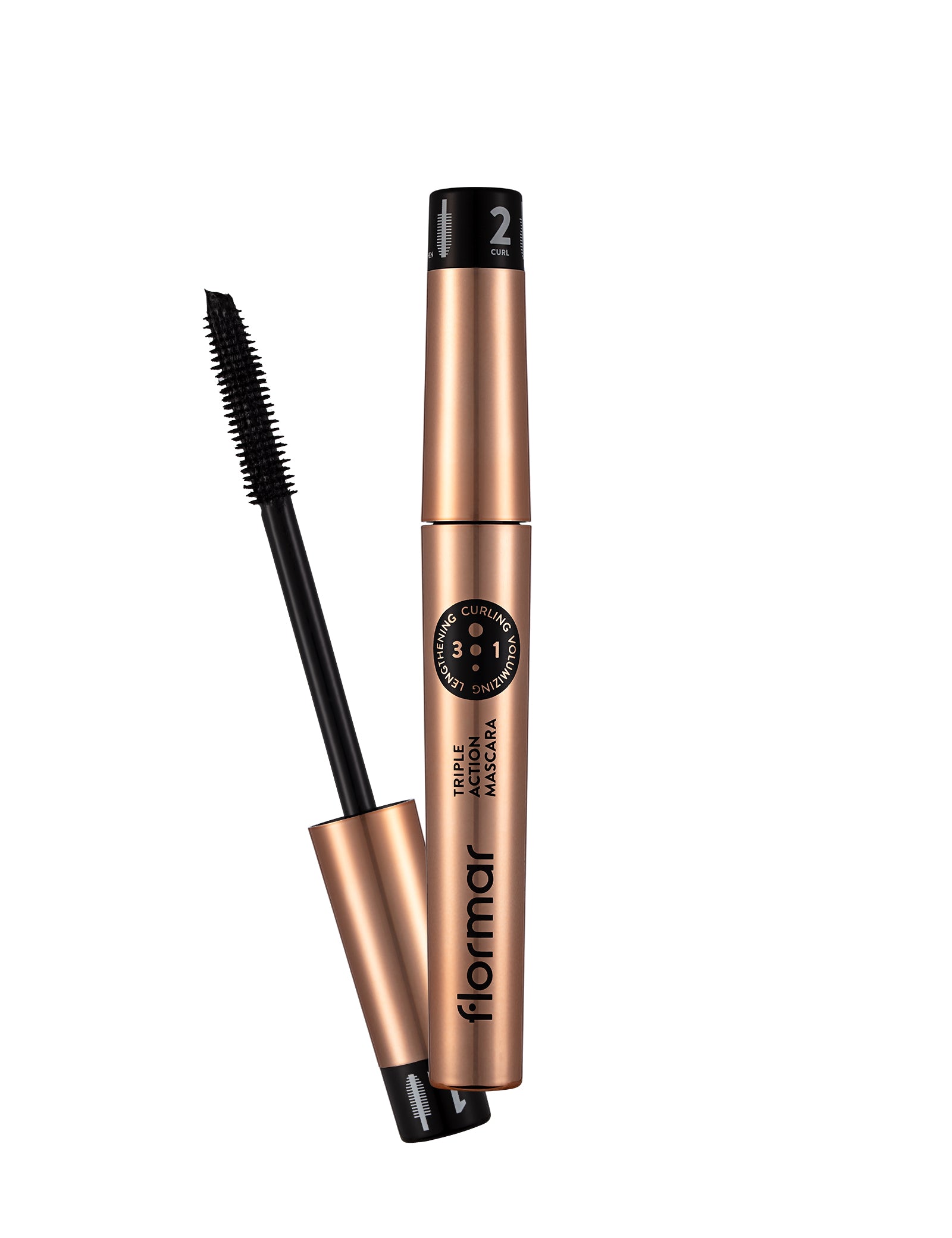 Pretty by Flormar Triple Action Mascara nero volume incurvante