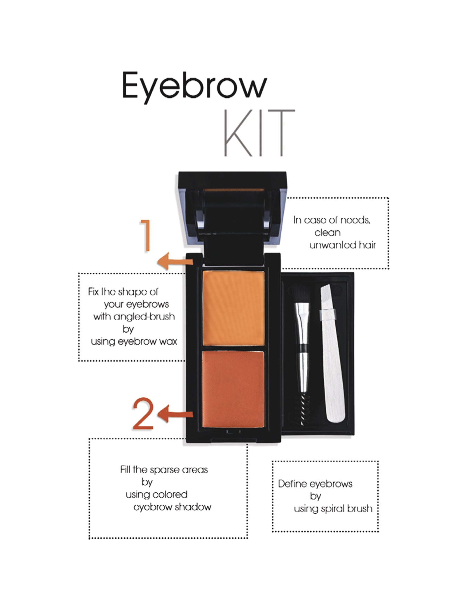 Pretty by Flormar Eyebrow Design Kit 020 Light cera e polvere