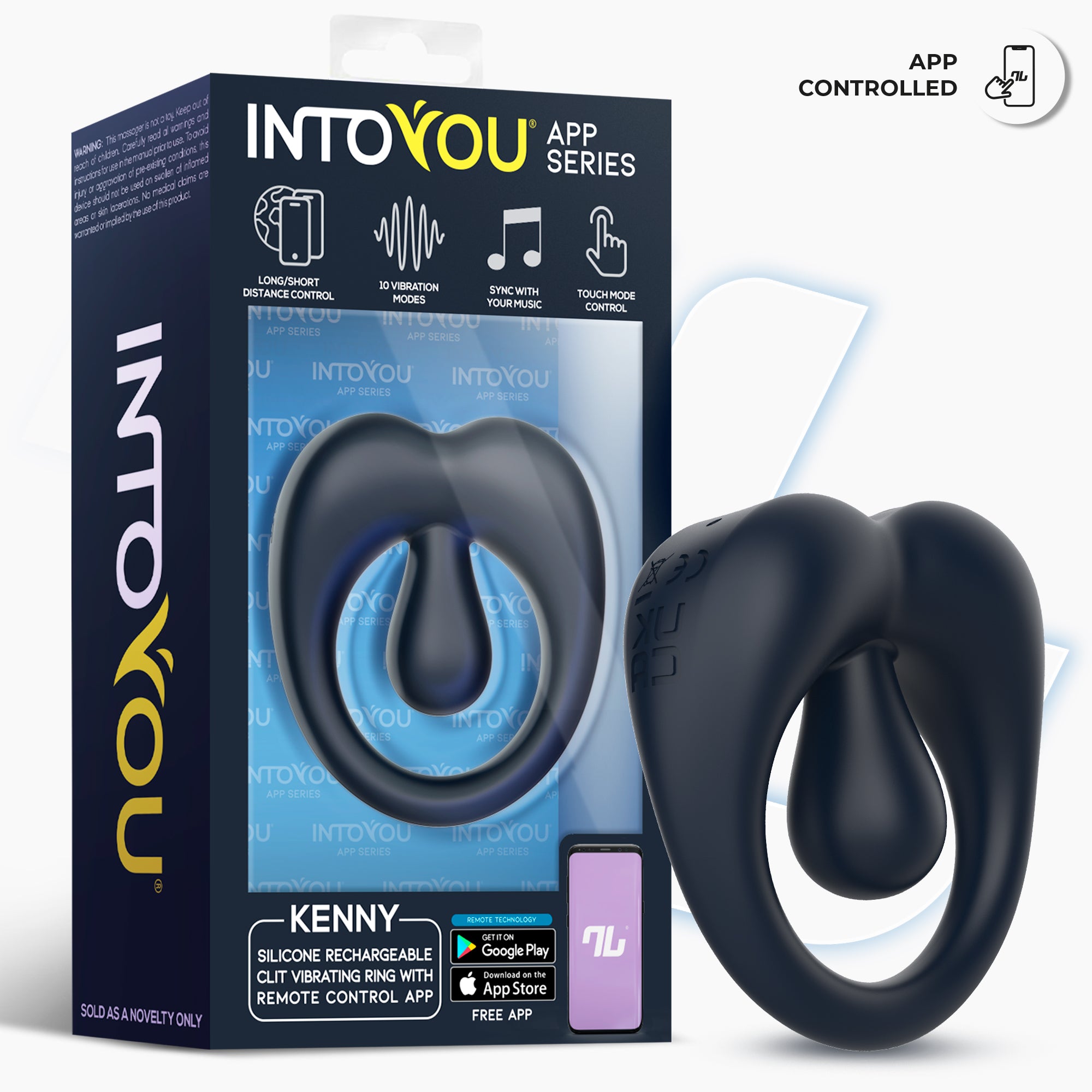 INTOYOU Kenny Anello Vibrante APP Blu Scuro Pendolo