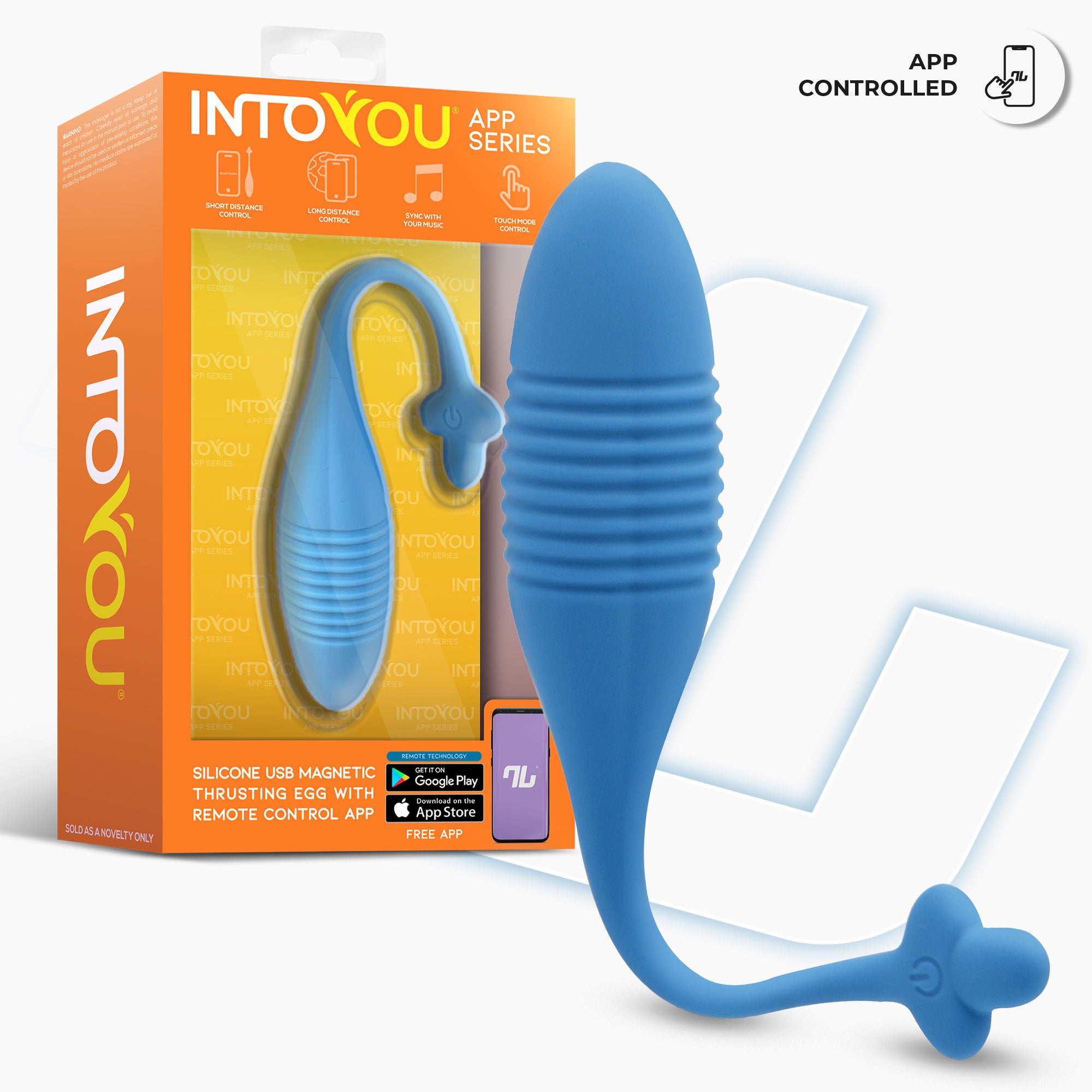 INTOYOU Uova Uovo Vibrante Thrusting App Blu