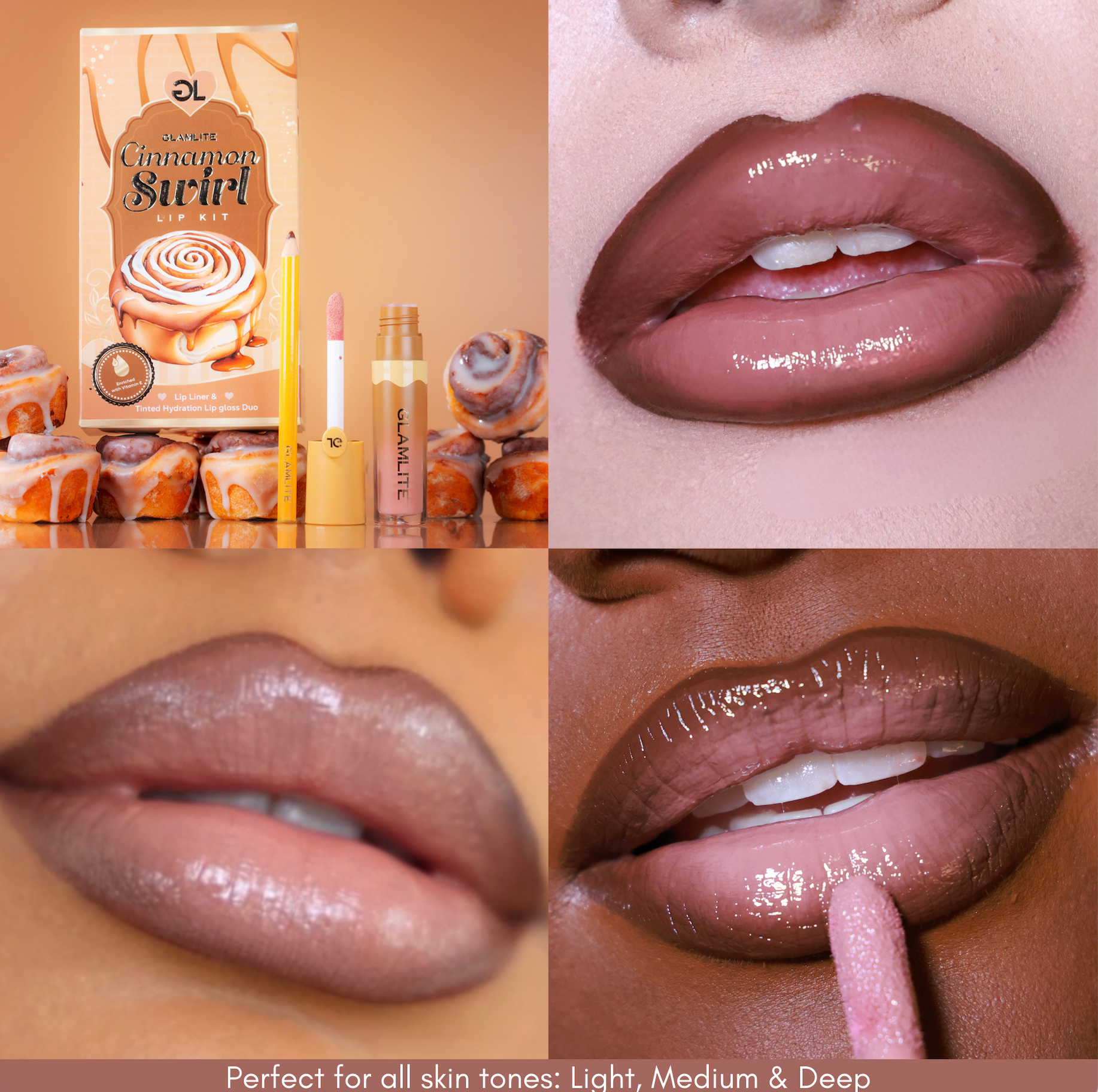 Glamlite Cinnamon Swirl kit labbra matita e gloss