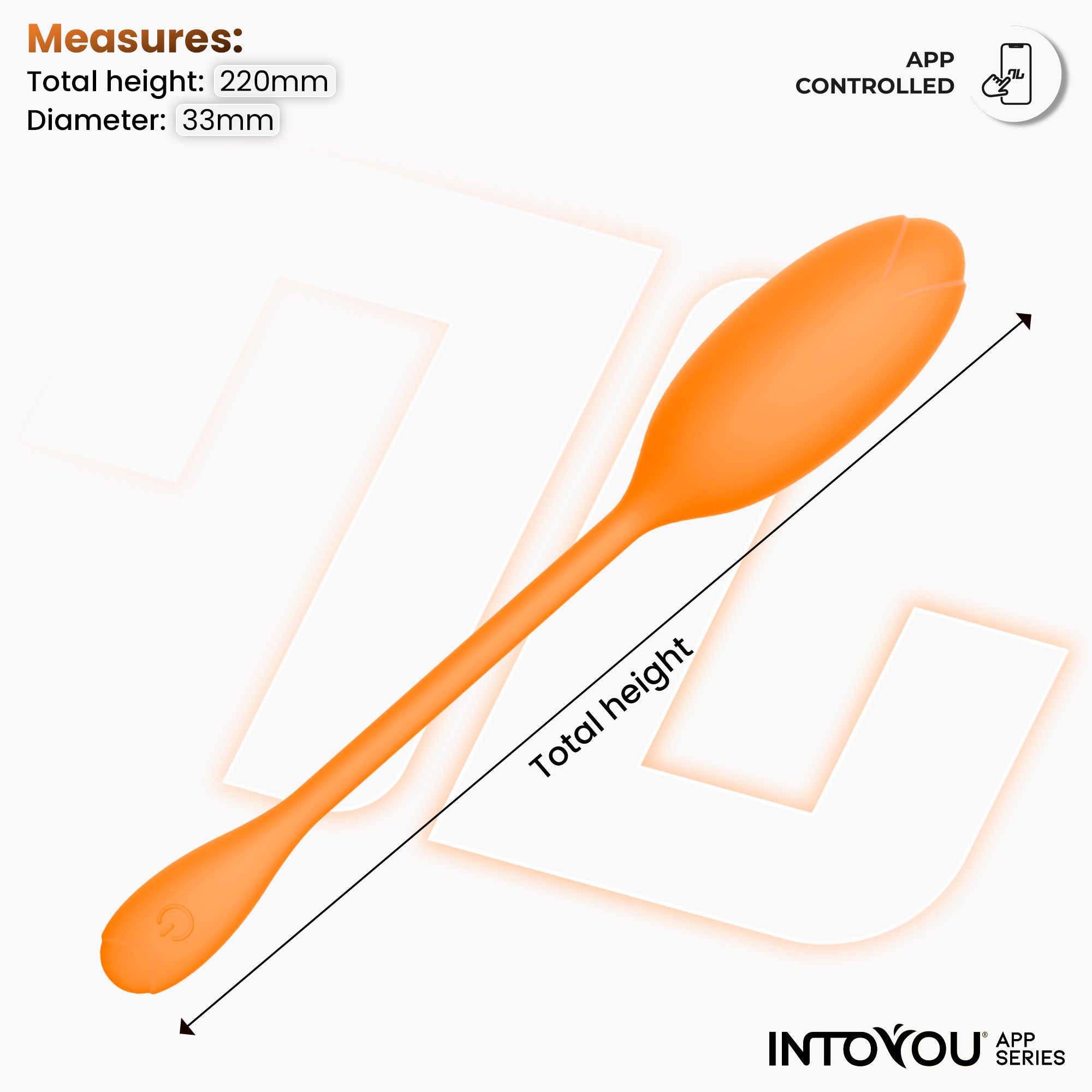 INTOYOU Logan Uovo Vibrante Arancione Bluetooth App