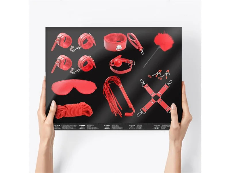 INTOYOU Set Bondage 10 pezzi rosso costrizione