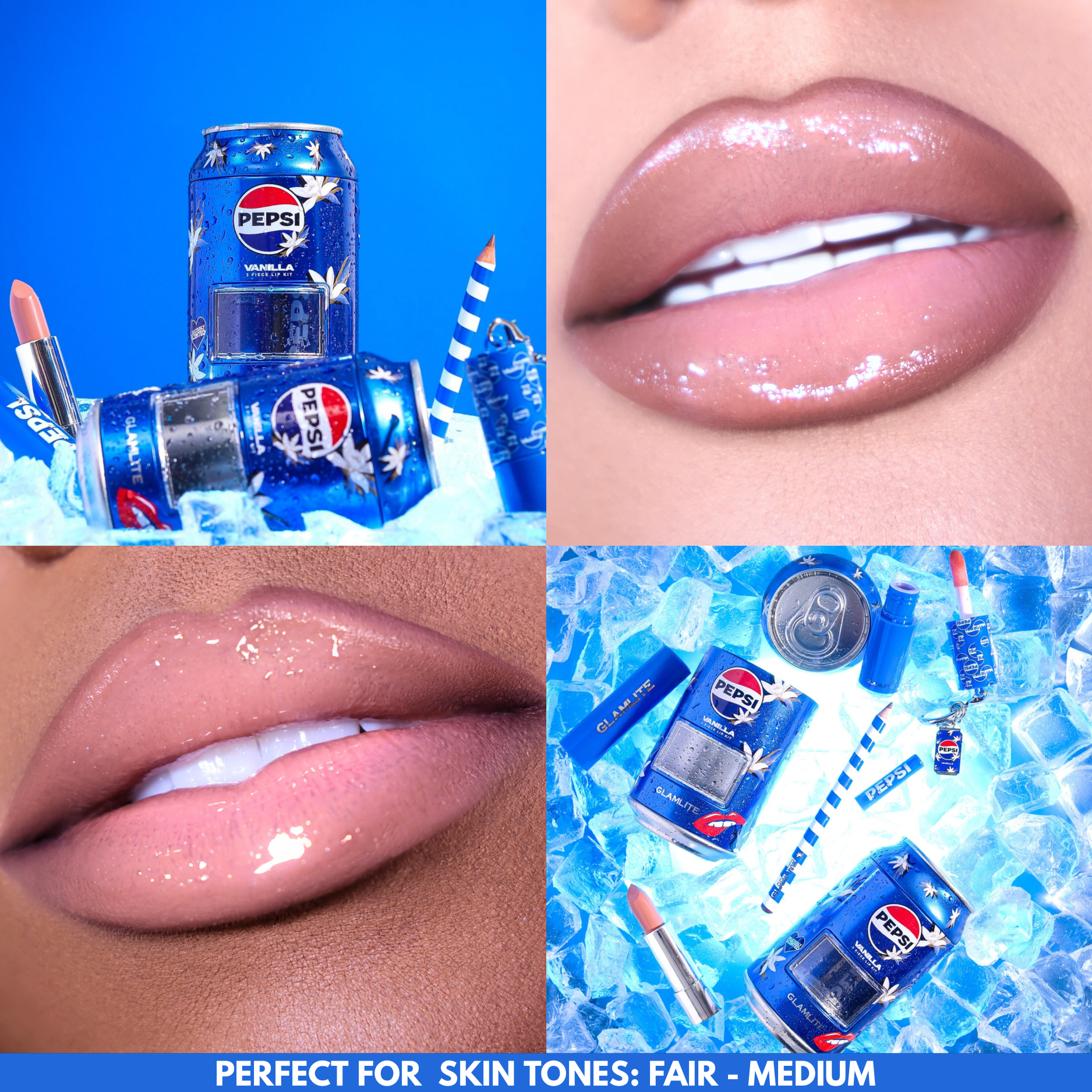 Glamlite Pepsi PR Box collezione trucco set labbra palette