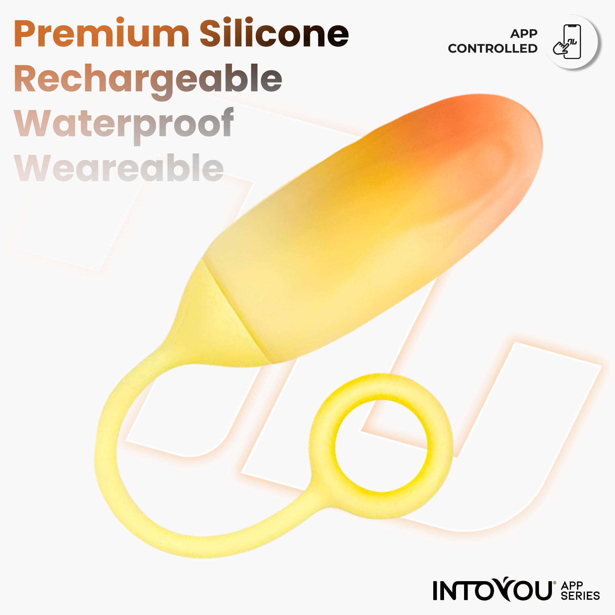INTOYOU Uova Uovo vibrante app giallo arancione silicone