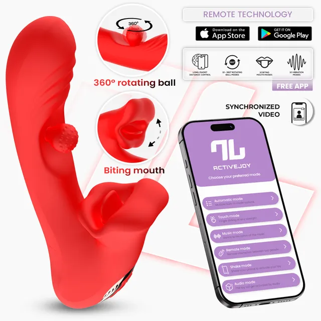 INTOYOU Per il clitoride Franky Vibratore Biting Sfera Rotante APP