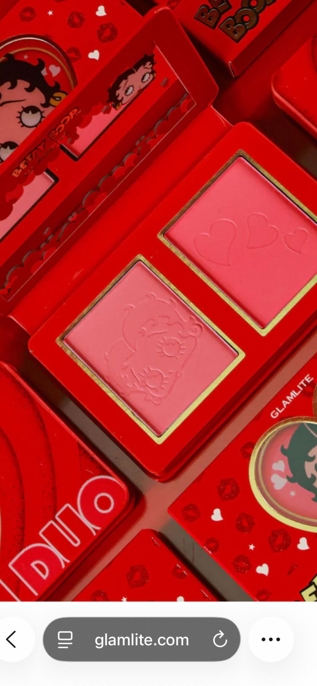 Betty Boop x Glamlite blush duo fard malva rosa 13g