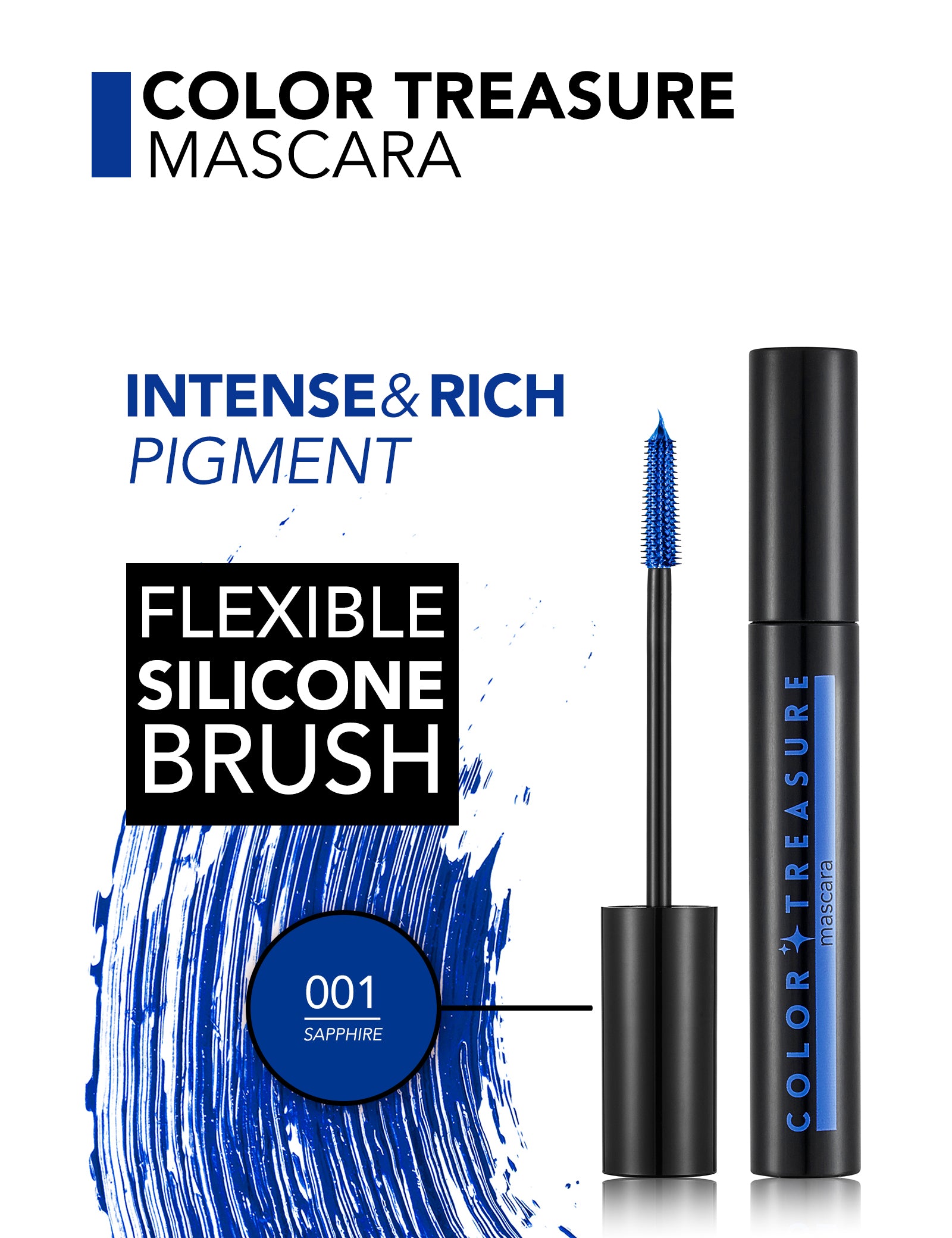 Pretty by Flormar Color Treasure 001 Sapphire mascara volumizzante