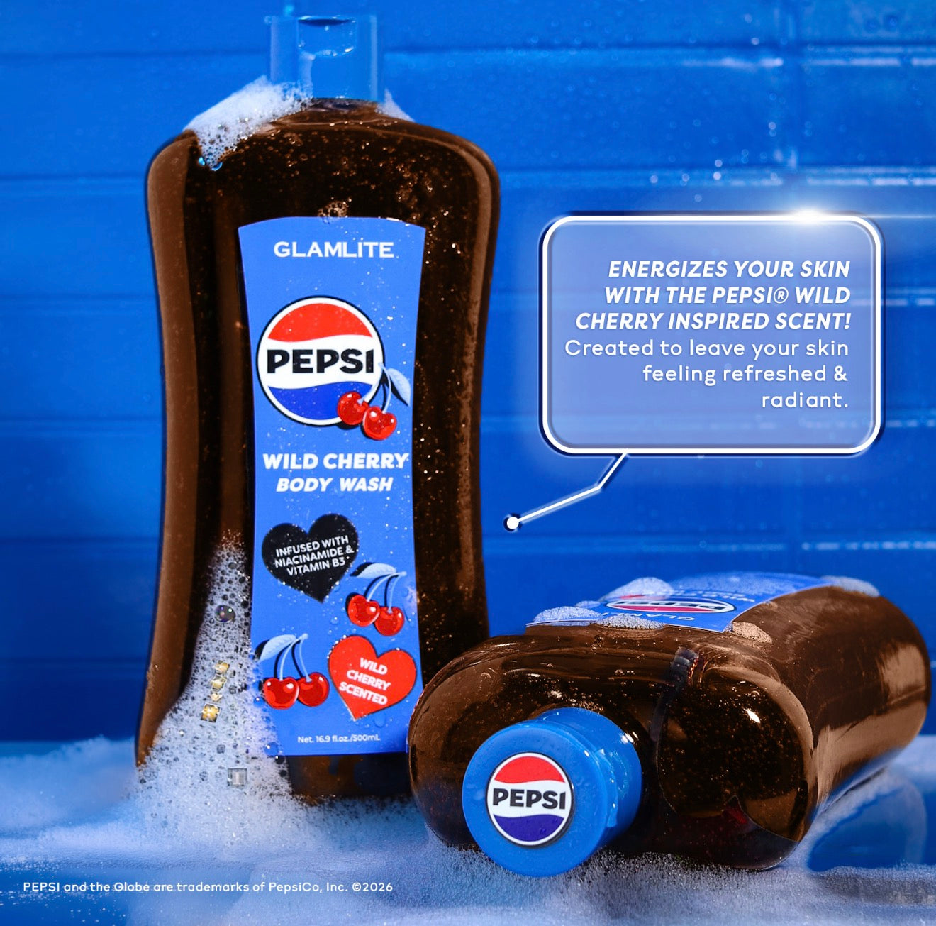Glamlite Self-Care Pepsi Body Wash Bagnoschiuma Niacinamide