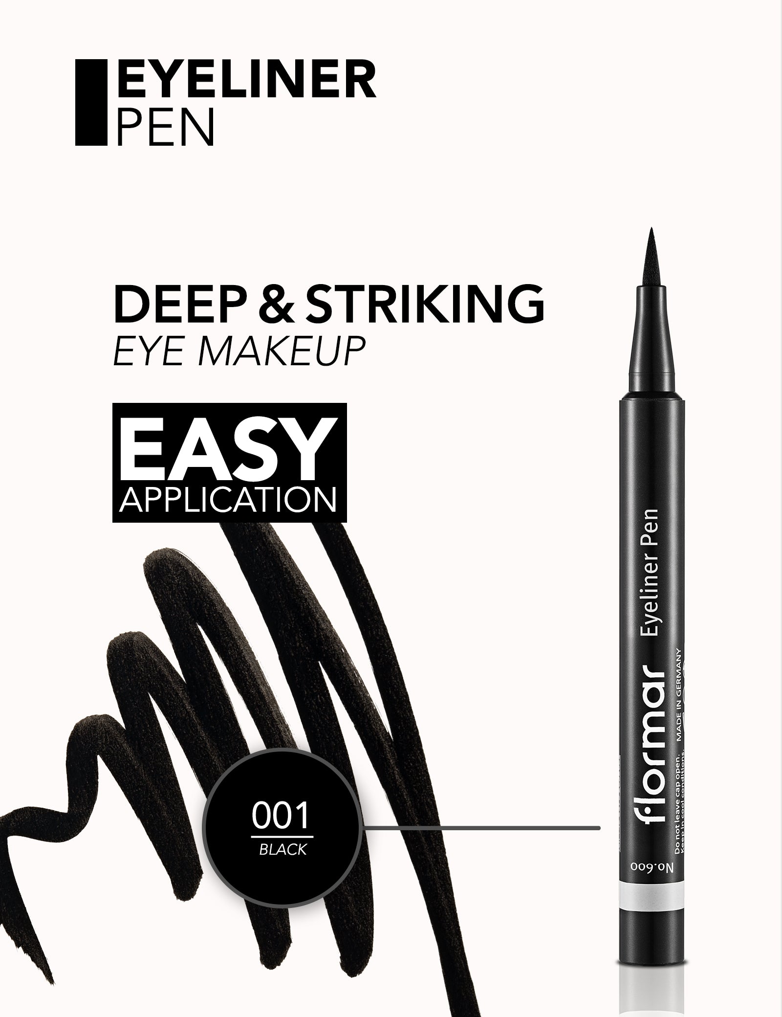 Pretty by Flormar Eyeliners Pen eyeliner nero 01 Black punta fine