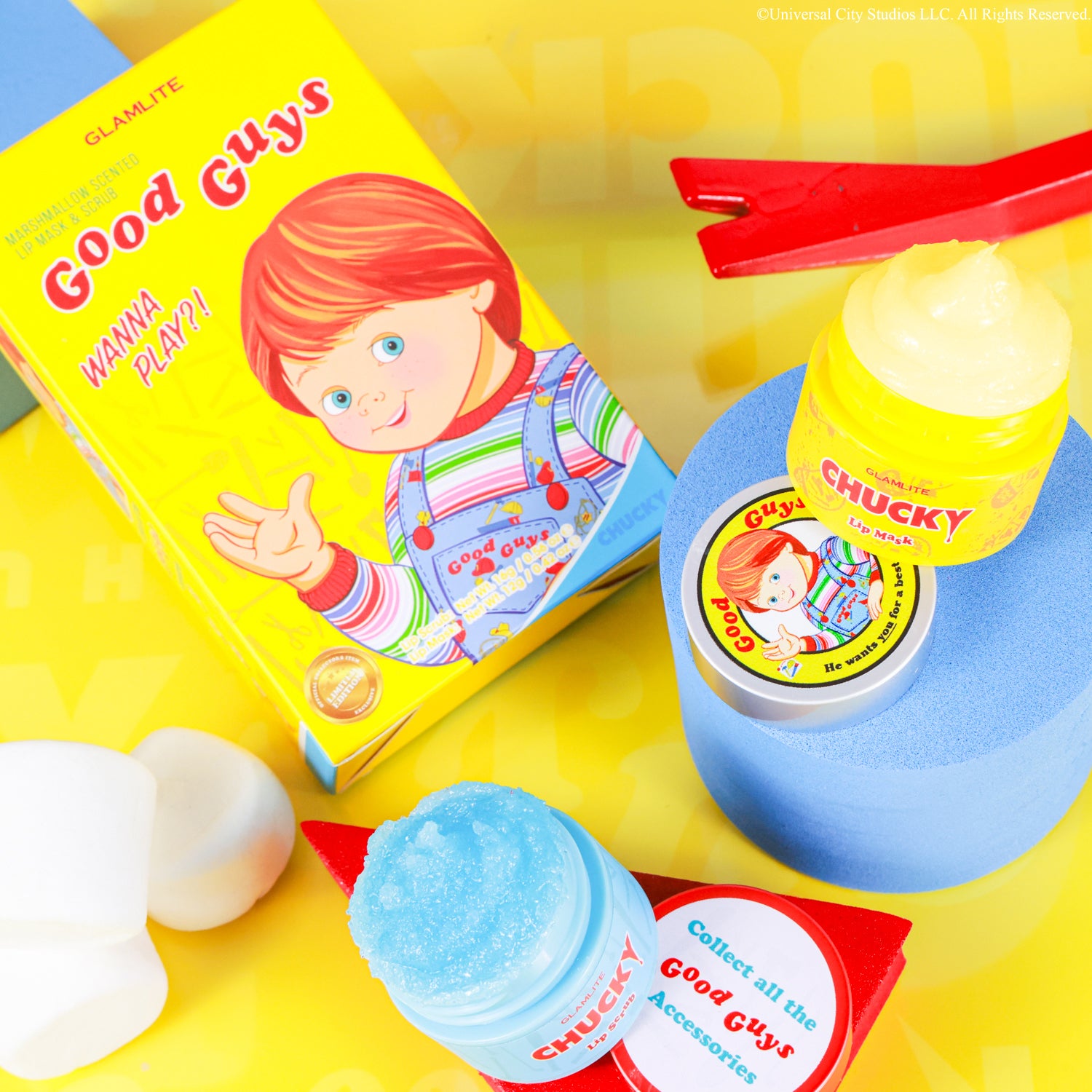 Glamlite Lip Care Chucky duo labbra marshmallow maschera scrub
