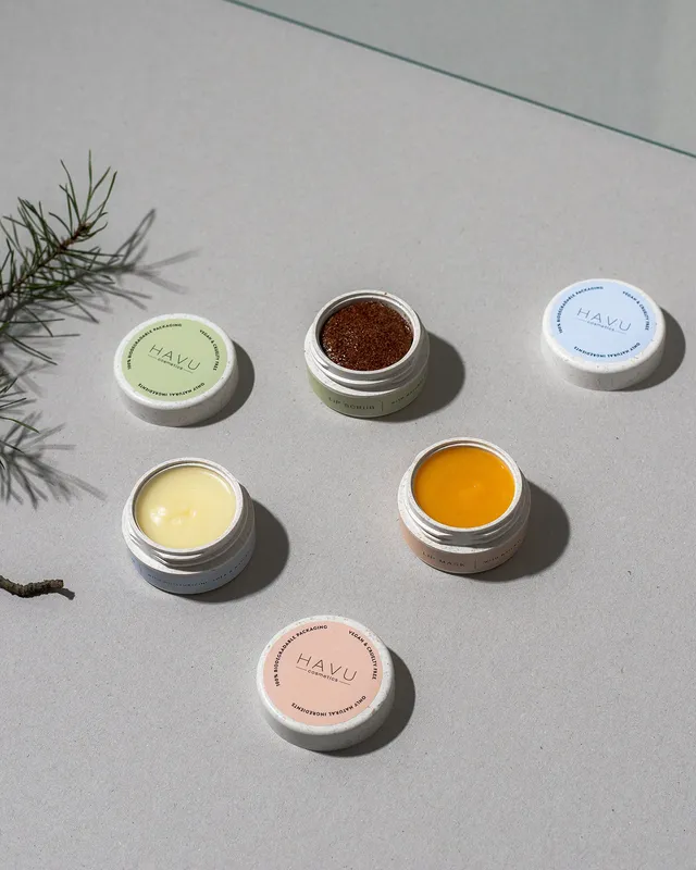 HAVU Lip Care Products set cura labbra scrub maschera balsamo