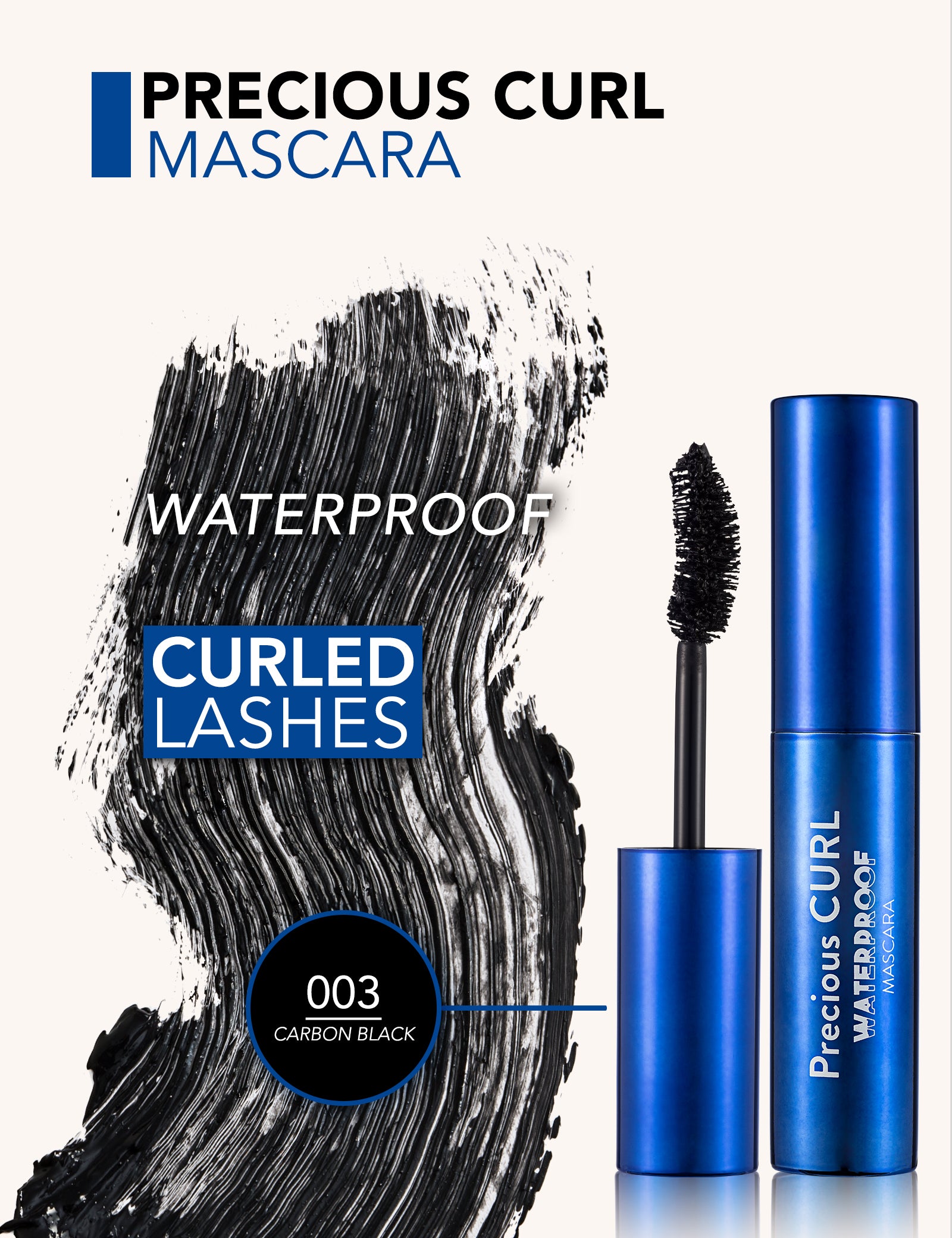 Pretty by Flormar Mascara Precious Curl Waterproof mascara nero 001 Carbon Black
