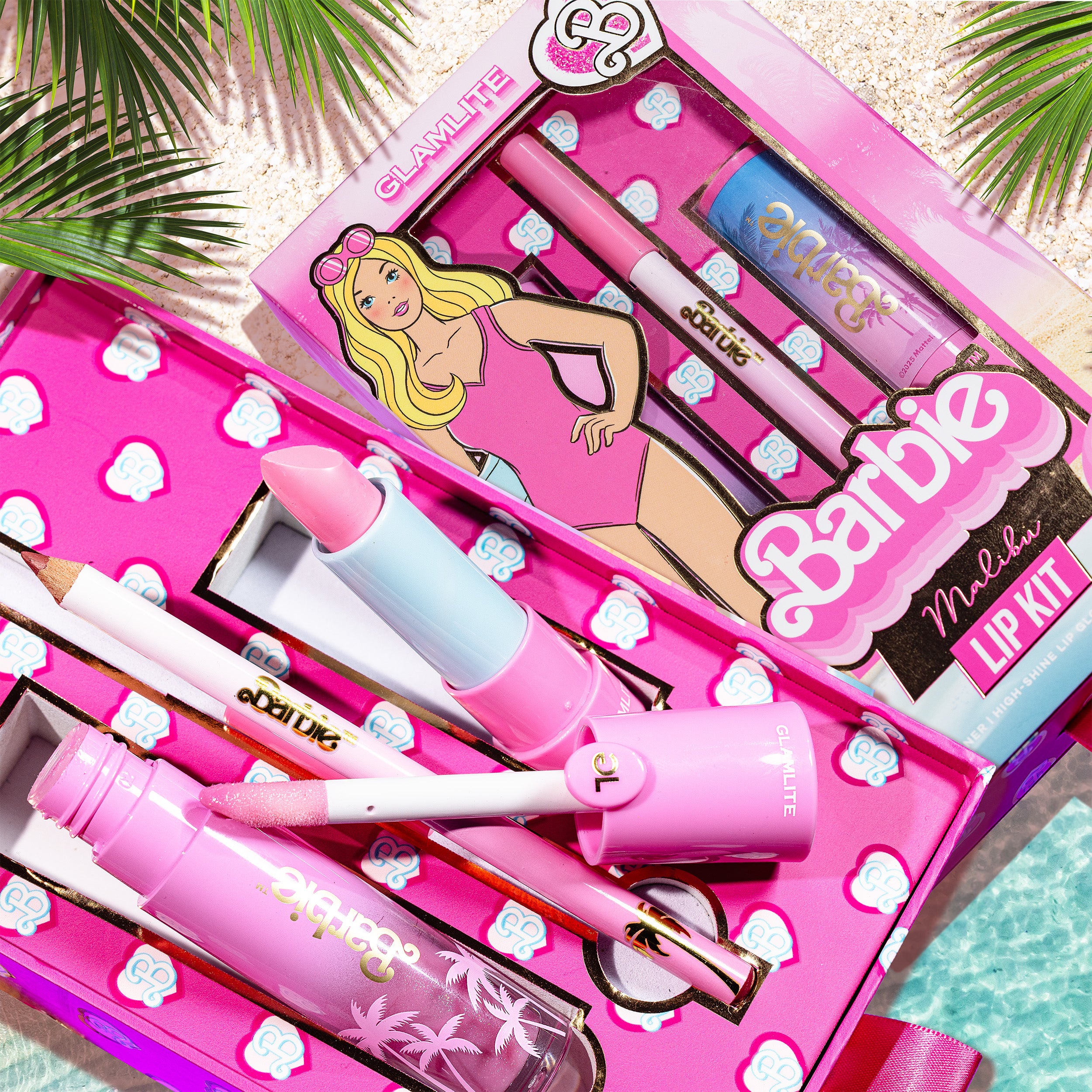 Glamlite Lip Kits Barbie Malibu kit labbra 3 pezzi cremoso