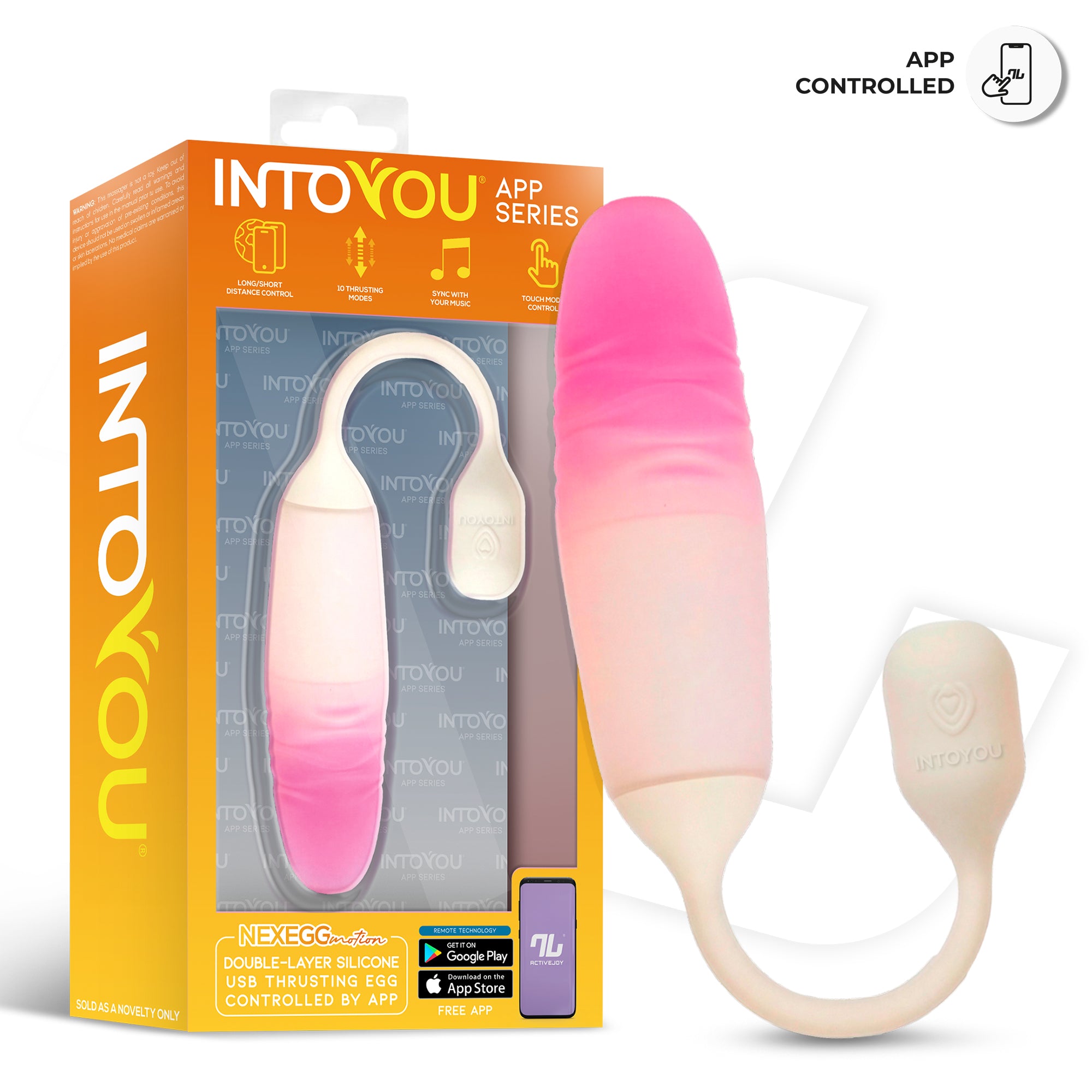 INTOYOU NexEgg Motion uovo vibrante thrusting beige rosa app