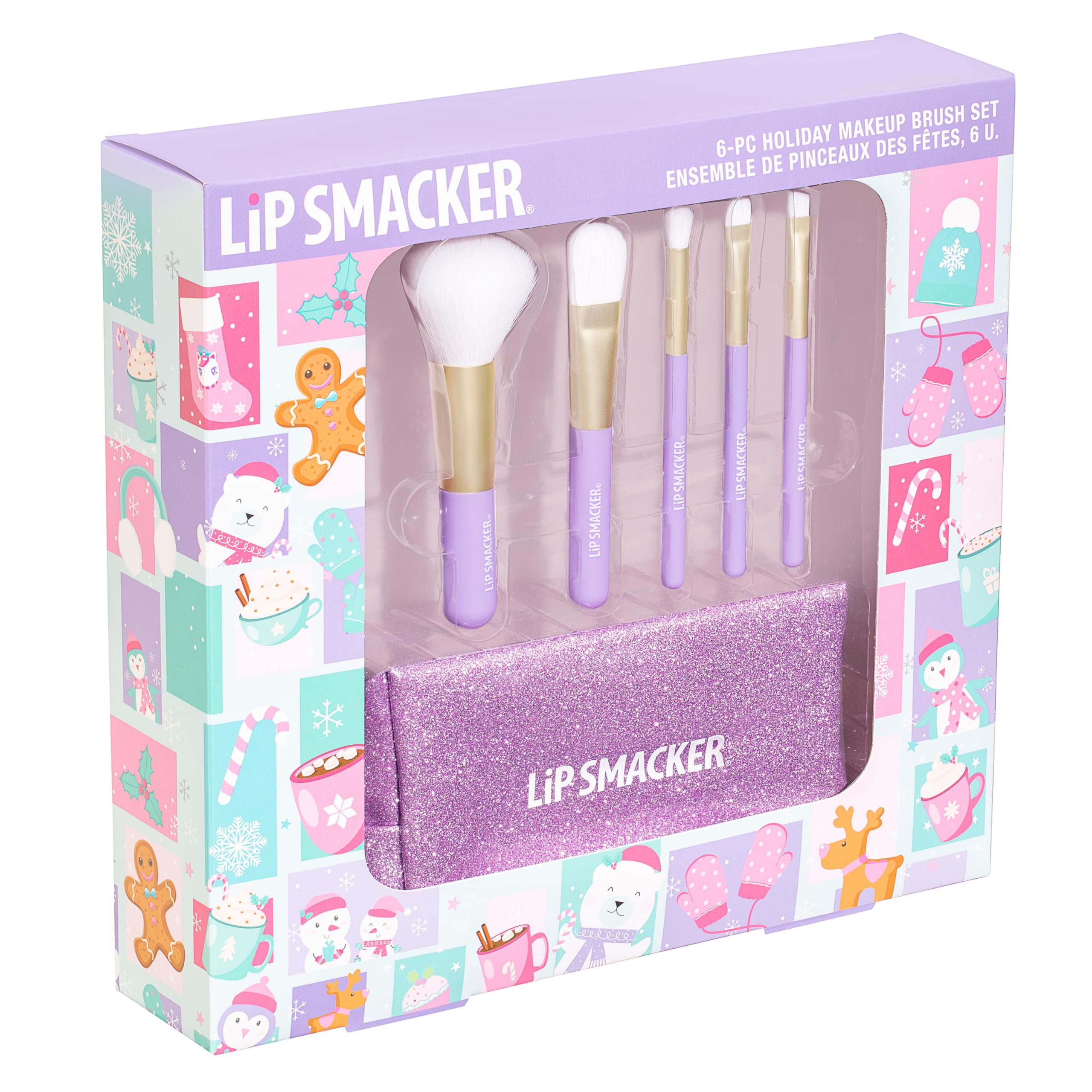 Lip Smacker Sparkle & Shine Set 6 Pennelli Trucco Bambina con Borsetta