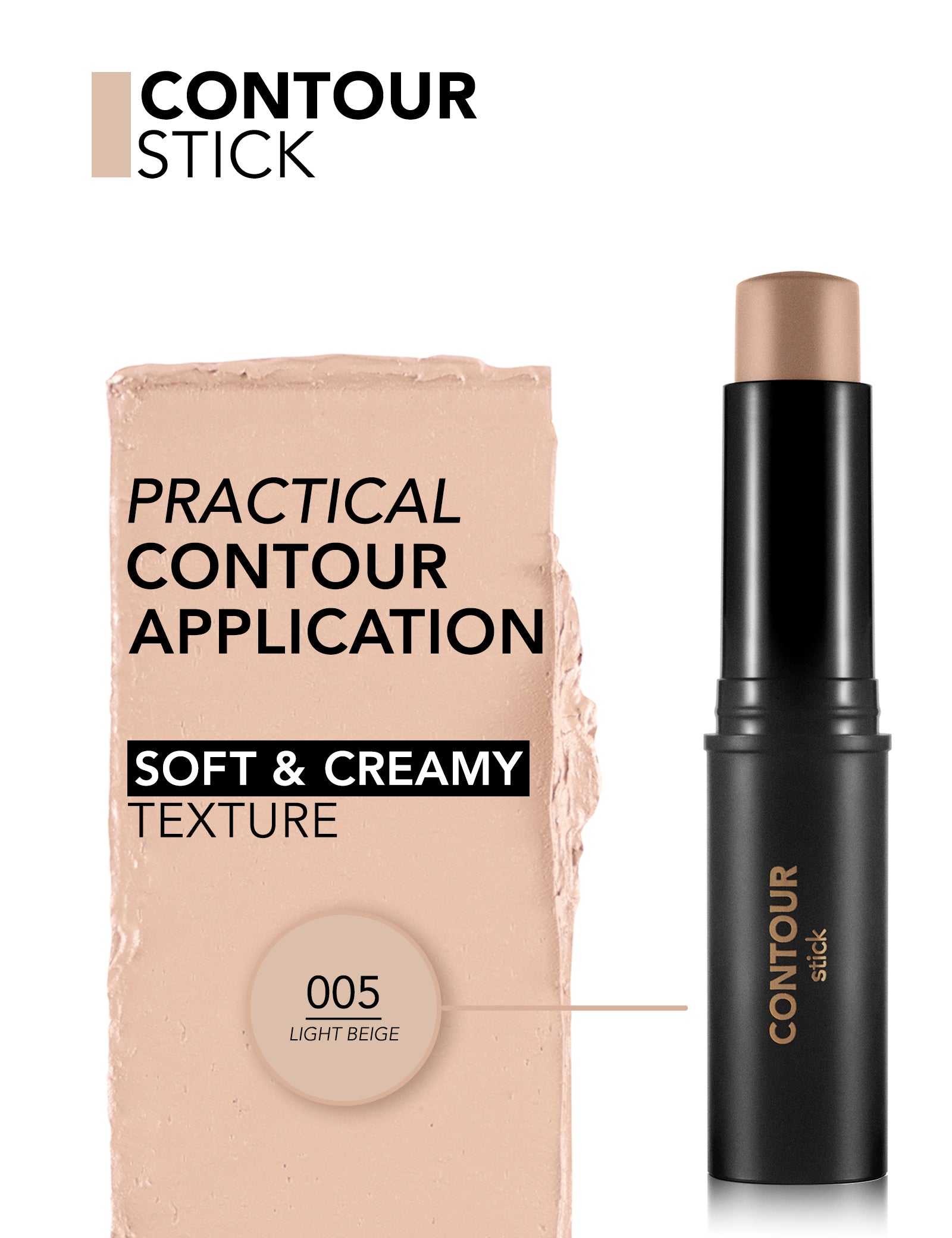 Pretty by Flormar Contour Stick bronzer 02 Medium cremoso