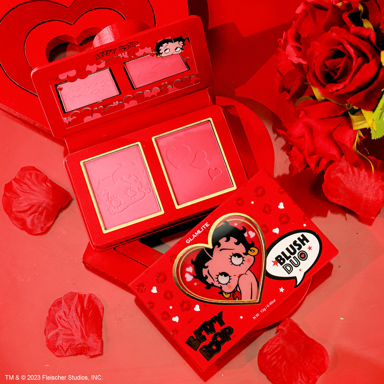 Betty Boop x Glamlite blush duo fard malva rosa 13g