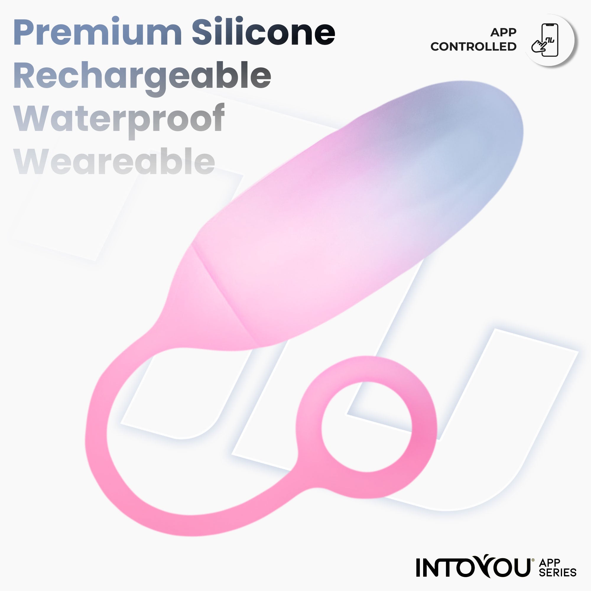 INTOYOU Uova ovetto vibrante con app blu rosa silicone