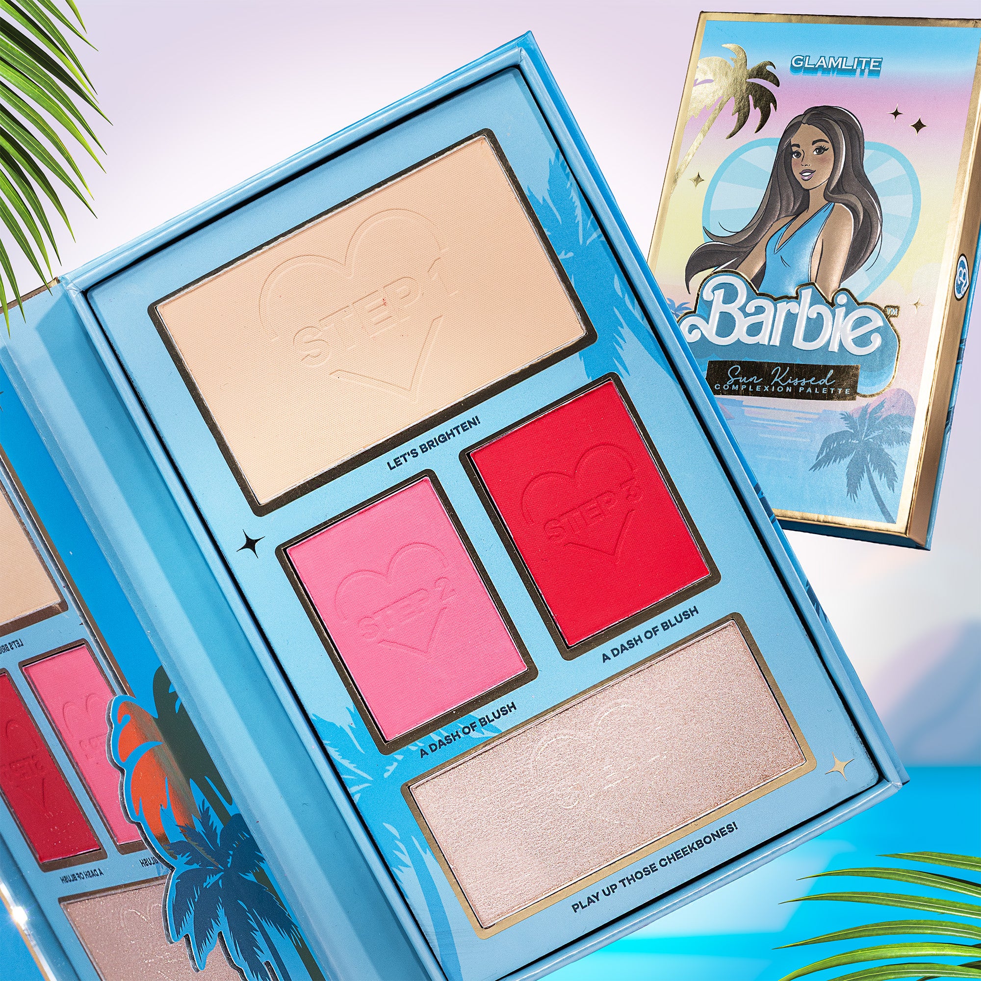 Glamlite Complexion Sunkissed Palette Viso Cipria Blush Illuminante