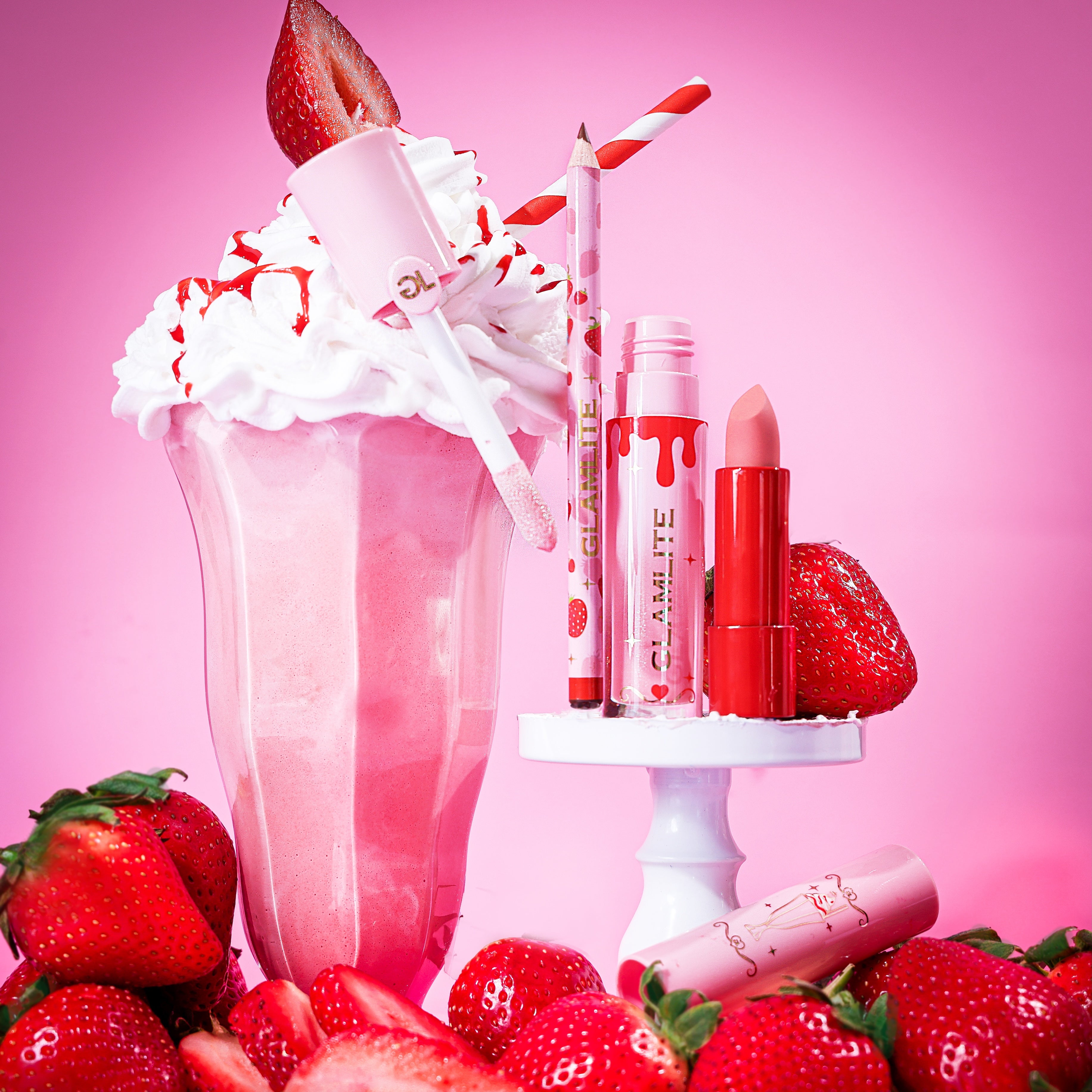 Glamlite Strawberry Milkshake kit labbra 3 pezzi fragola
