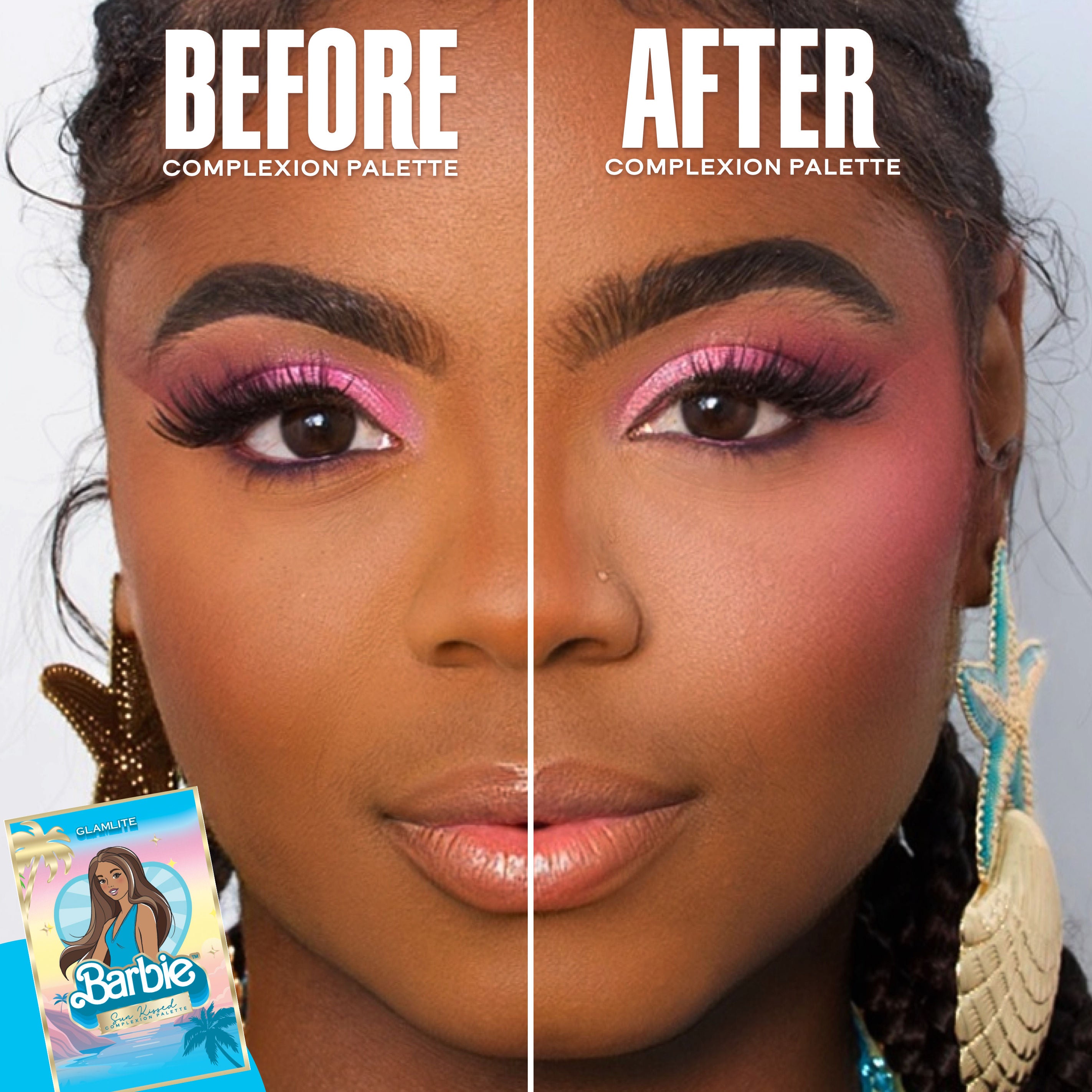 Glamlite Complexion Sunkissed Palette Viso Cipria Blush Illuminante