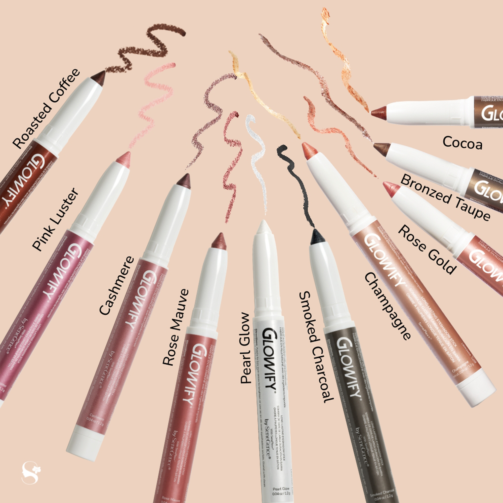LipSense Glowify Pink Mocha ombretto stick duo 2 pezzi shimmer